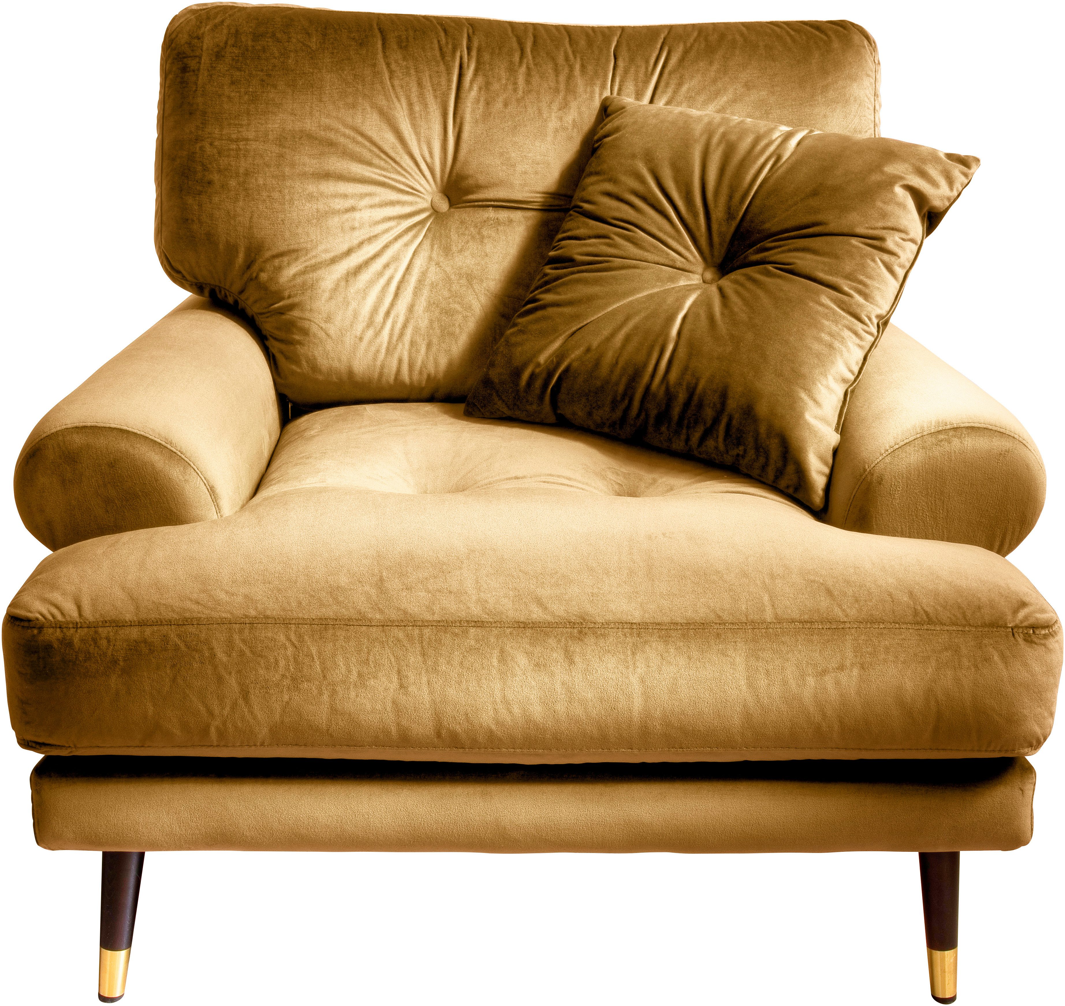 Trends by HG Loungesessel TOKIO, in Microfaser mit hochwertigem Holz/Metallfuß