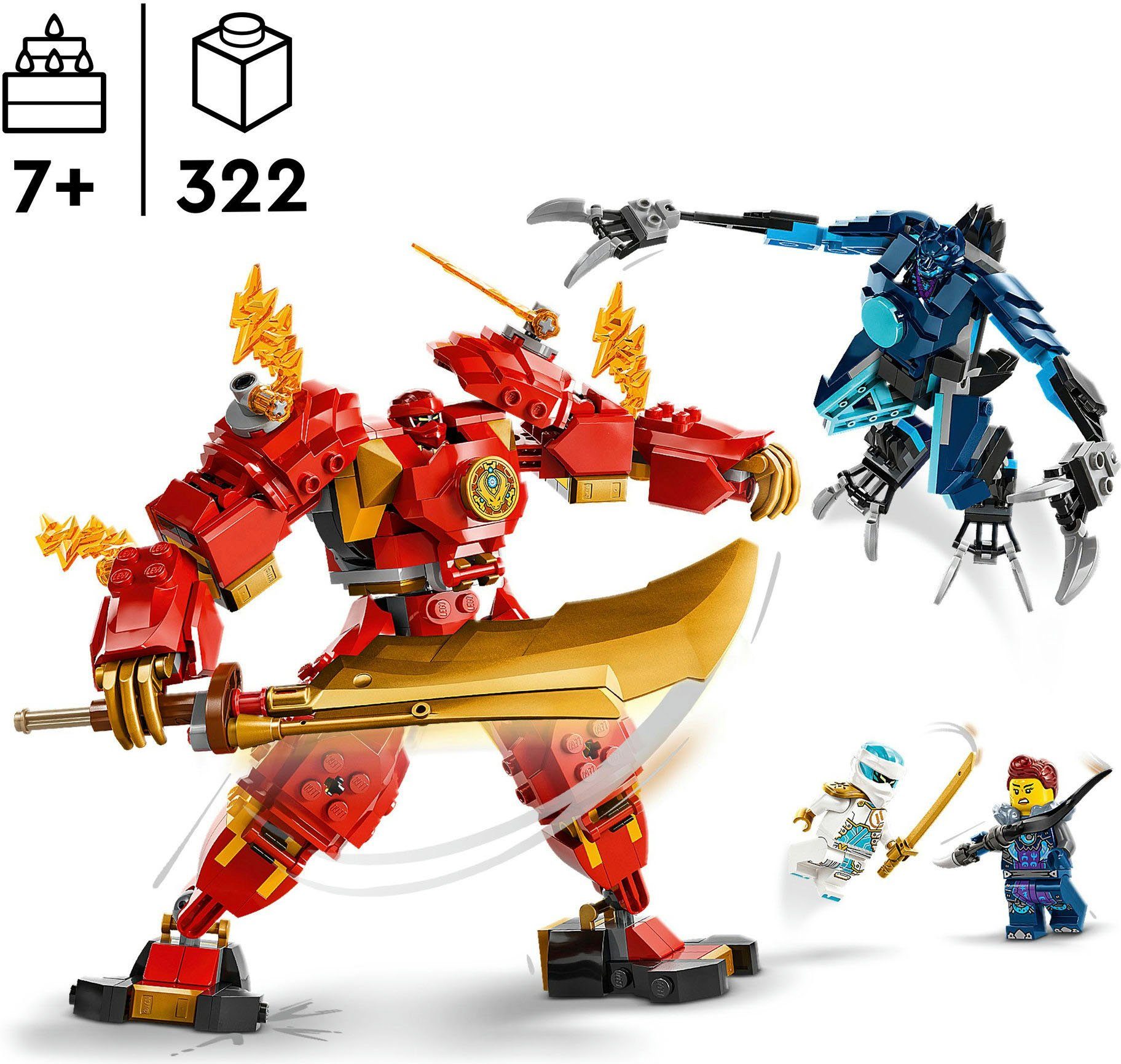 LEGO® Kais Feuermech (71808), LEGO Ninjago Konstruktionsspielsteine, (322 St), Made in Europe