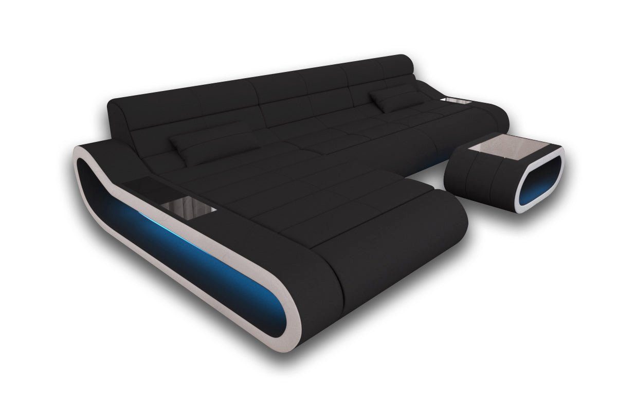 L Stoff Form Rückenlehne Sofa Sofa Couch Dreams ergonomischer Elfenbein-Schwarz Polster Concept Ecksofa Designersofa mit H1 Stoffsofa,