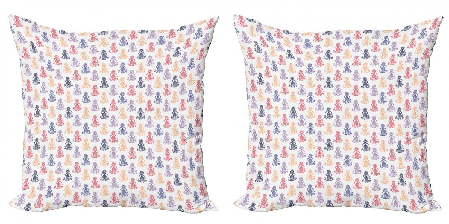 Doppelseitiger (2 Accent Modern Digitaldruck, Blumenmotiv Frau Stück), Kissenbezüge Form Abakuhaus Jahrgang