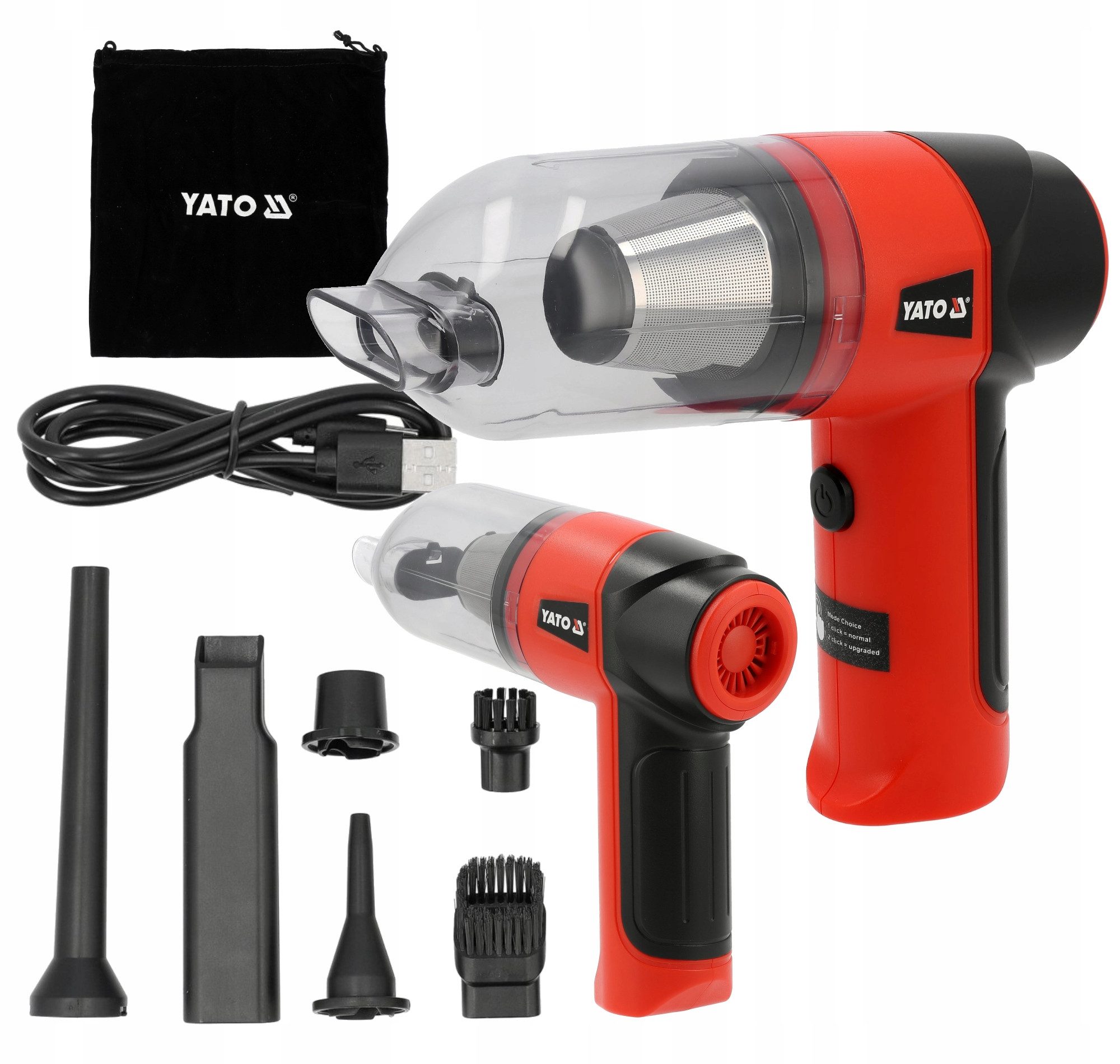 Yato Akku-Handstaubsauger Auto-Handstaubsauger mit 70 W und Blasfunktion