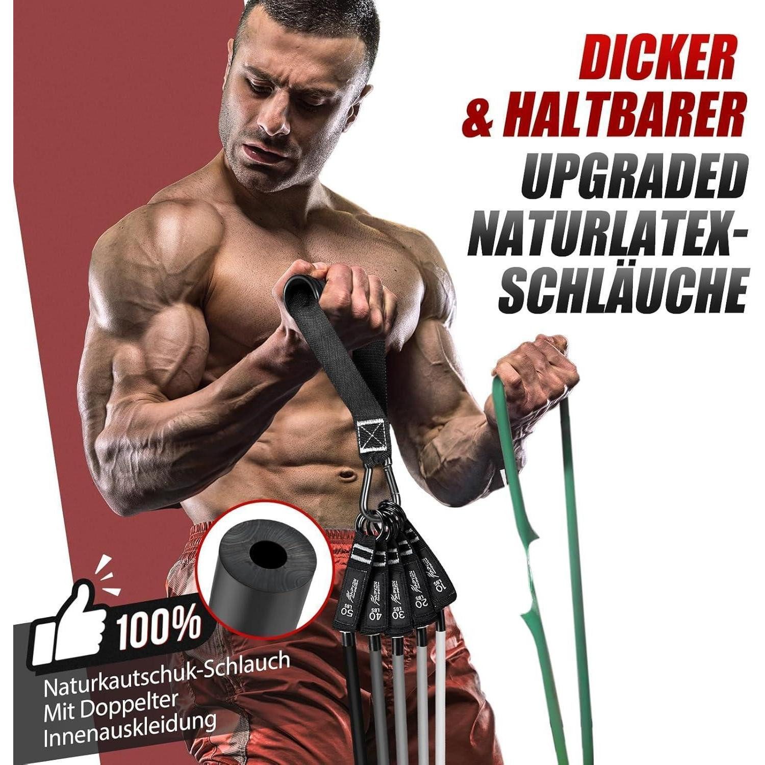 HPYGN Kraftbänder Fitnessbänder Set 150lbs 200lbs 250lbs Resistance Bands 5 Stärken mit