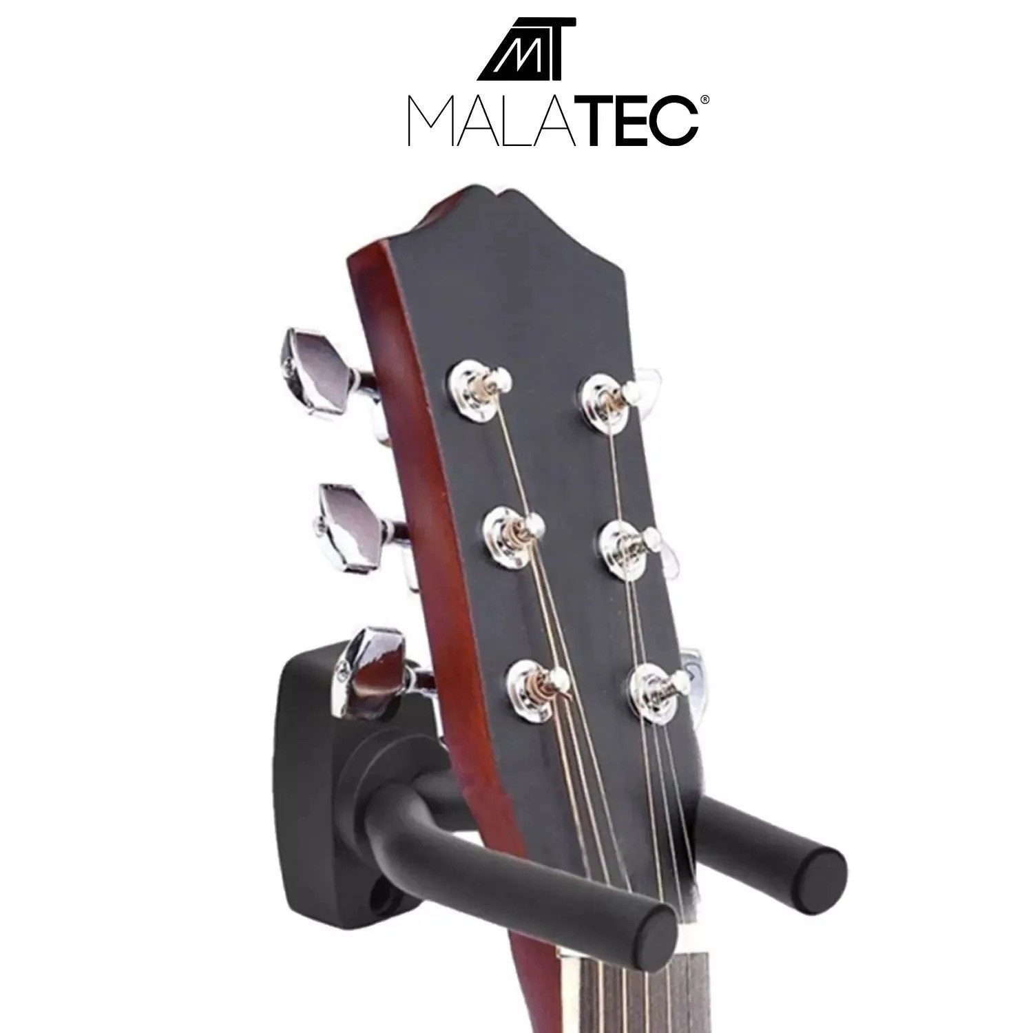 MALATEC Gitarrenständer Gitarrenständer Gitarrenhalter Wandhalterung Instrumentenhalter Set, (Instrumentenhalter verstellbar mit Schaumstoffauflage für die Wand, Gitarrenhalter zur Wandmontage inklusive komplettem Montagematerial), Robuste Metall Wandhalterung bis 10kg Tragkraft für E-Gitarre Bass