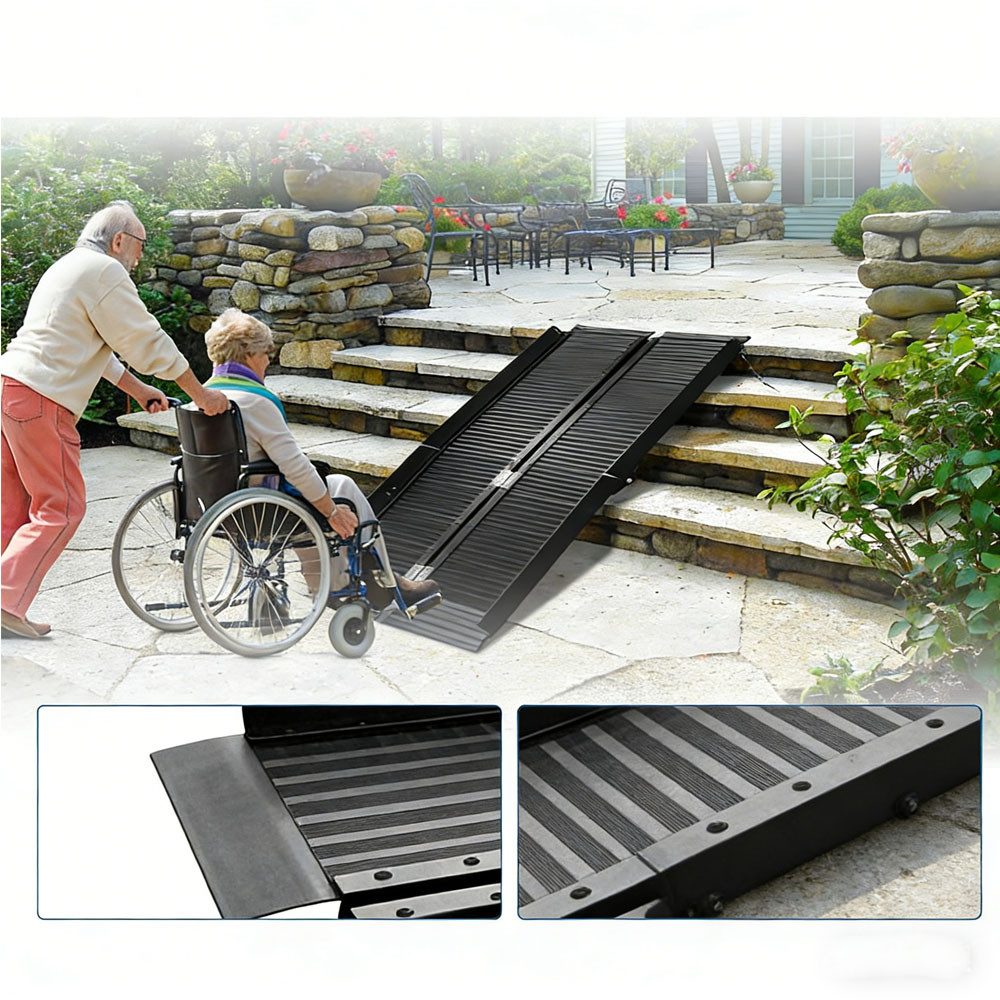 GarveeMore Hunderampe Tragbare Rollstuhlrampe mit Griff rutschfestes Falten