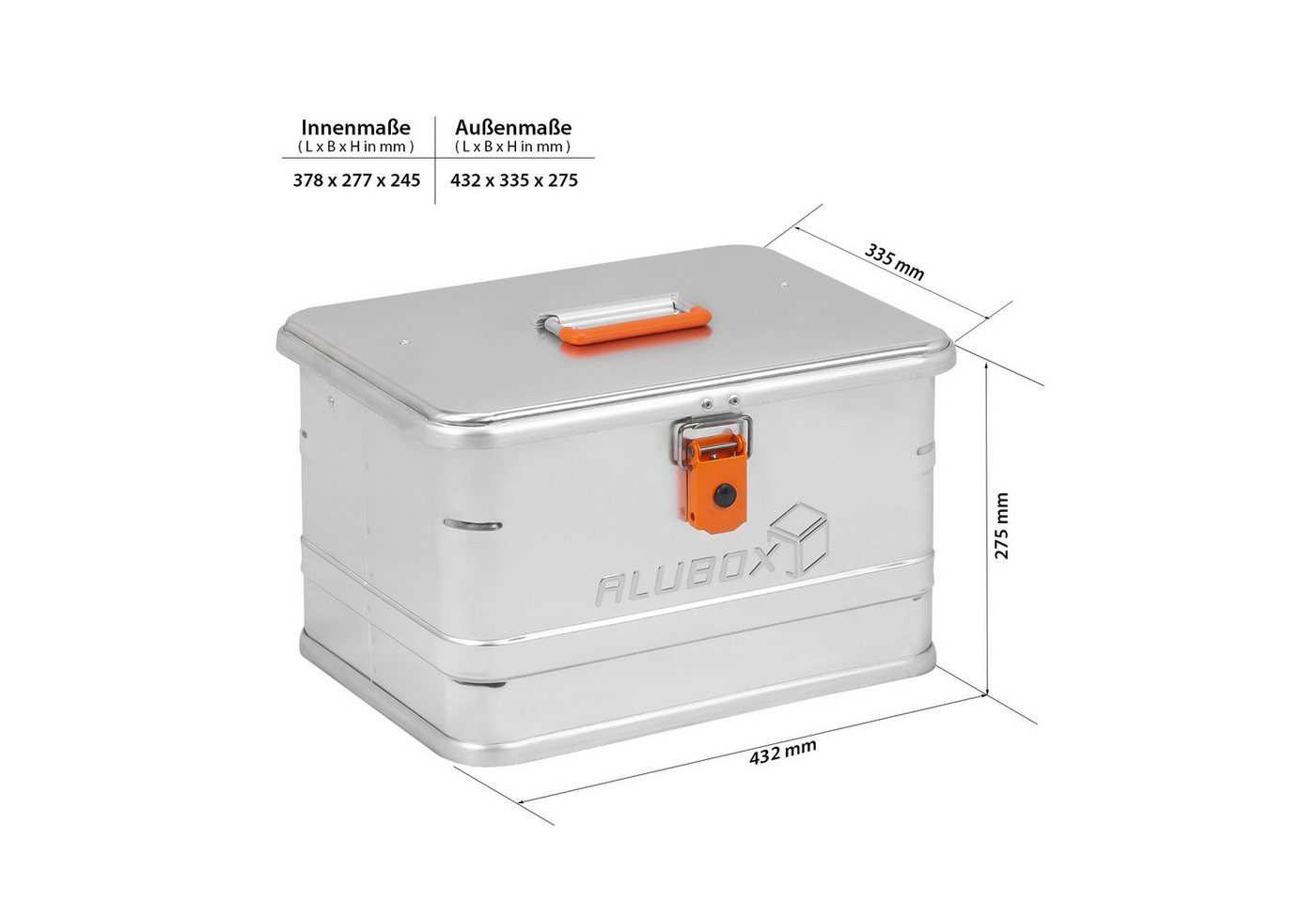 Thumbnail - ALUBOX Aufbewahrungsbox Alukiste mit Deckel Universal Transportbox (29 Liter)