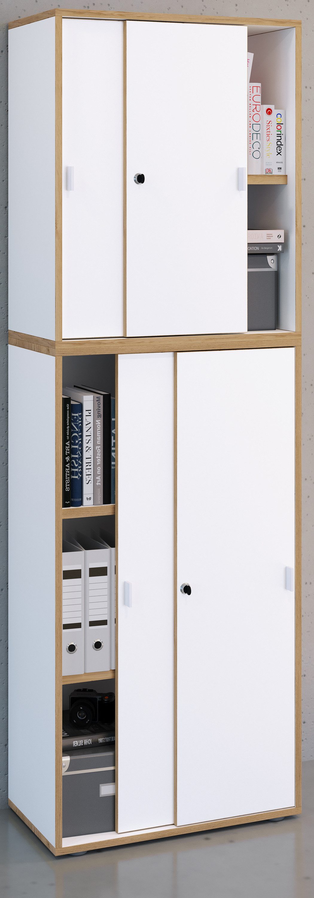 VCM Aktenschrank Büroschrank Salia mit Schiebtüren H. 183 x B. 60 x
