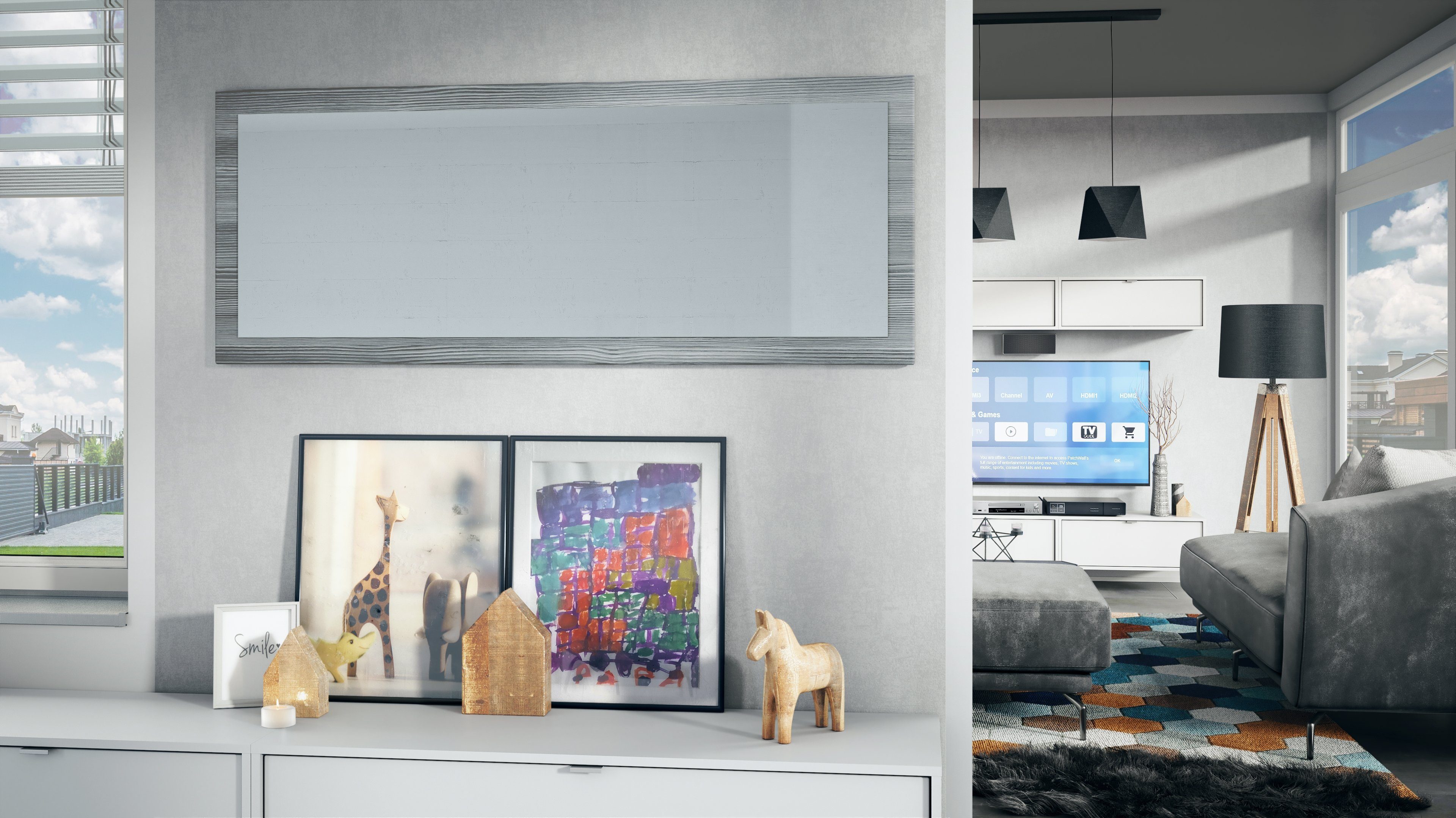x Lima Stil), Wandspiegel Vladon 55 im cm) modernen Avola-Anthrazit Rahmen (139 mit (Wandspiegel,