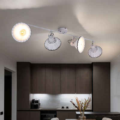 etc-shop LED Deckenspot, Leuchtmittel nicht inklusive, Spotleiste Keramik weiß Deckenleuchte schwenkbar Deckenlampe