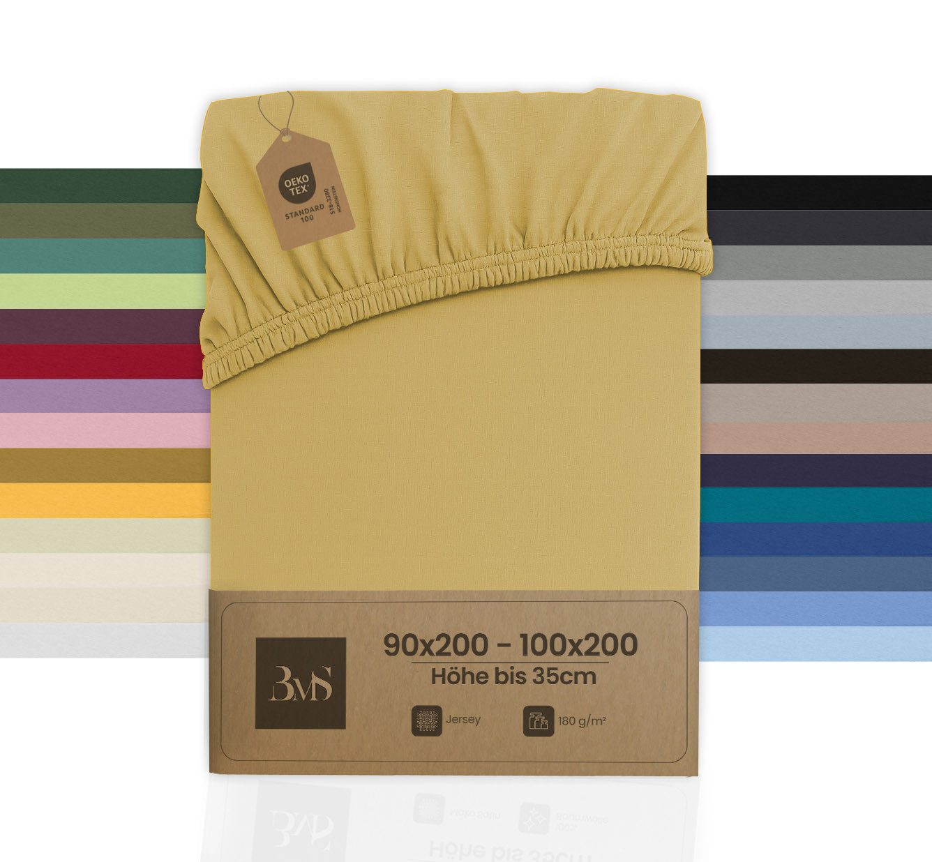 BETTWAESCHE-MIT-STIL Spannbettlaken Jersey Spannbettlaken, Matratzenhöhe bis 35 cm, Jersey, Gummizug: rundum, (1 Stück)