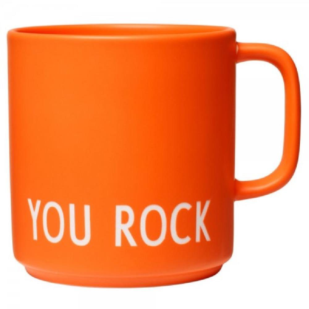 You Orange Tasse Design mit Cup Becher Letters Favourite Rock Henkel