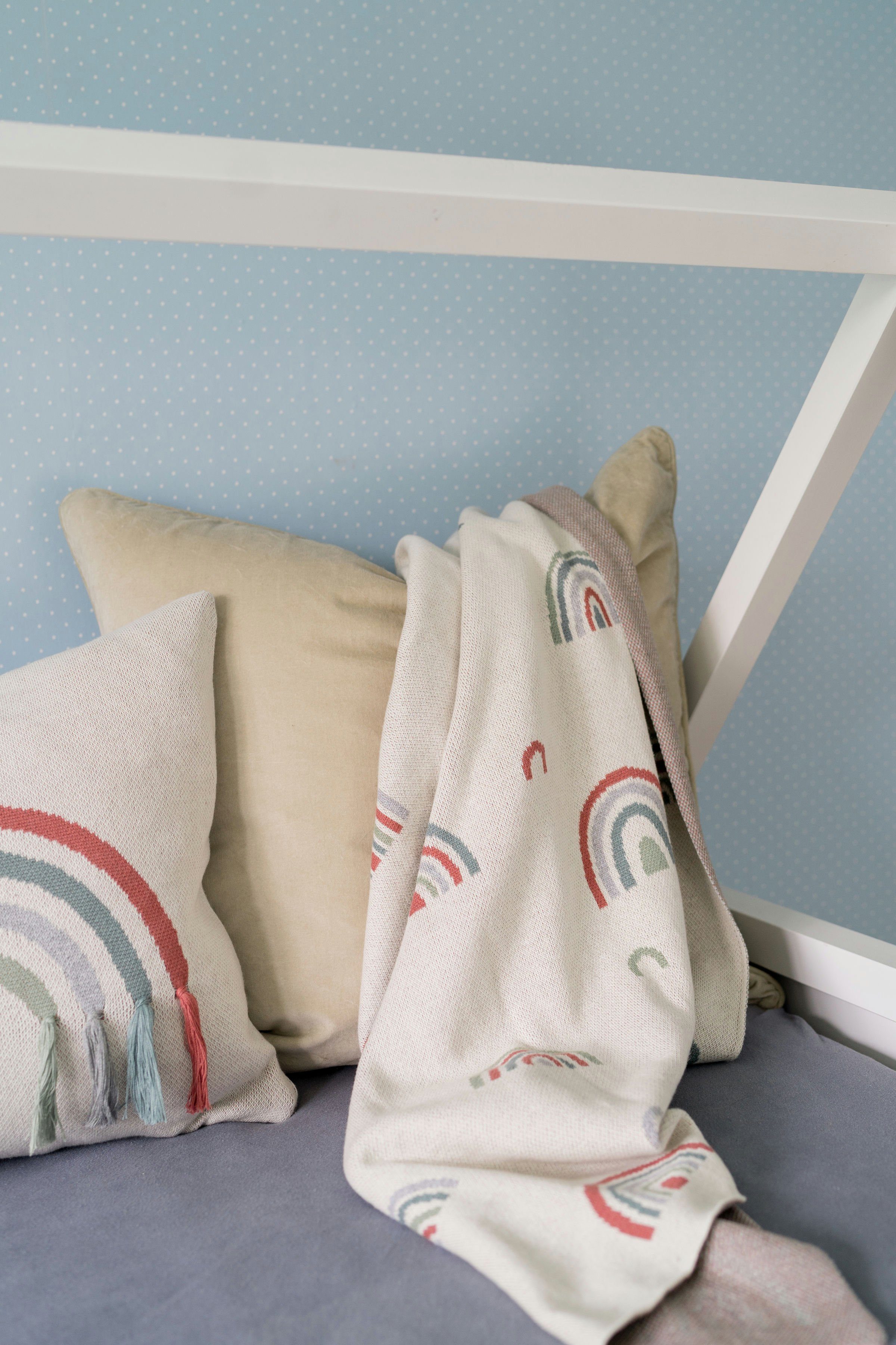 Kinderdecke, KINDSGUT, weiche Baby-Decke, Regenbogen günstig online kaufen