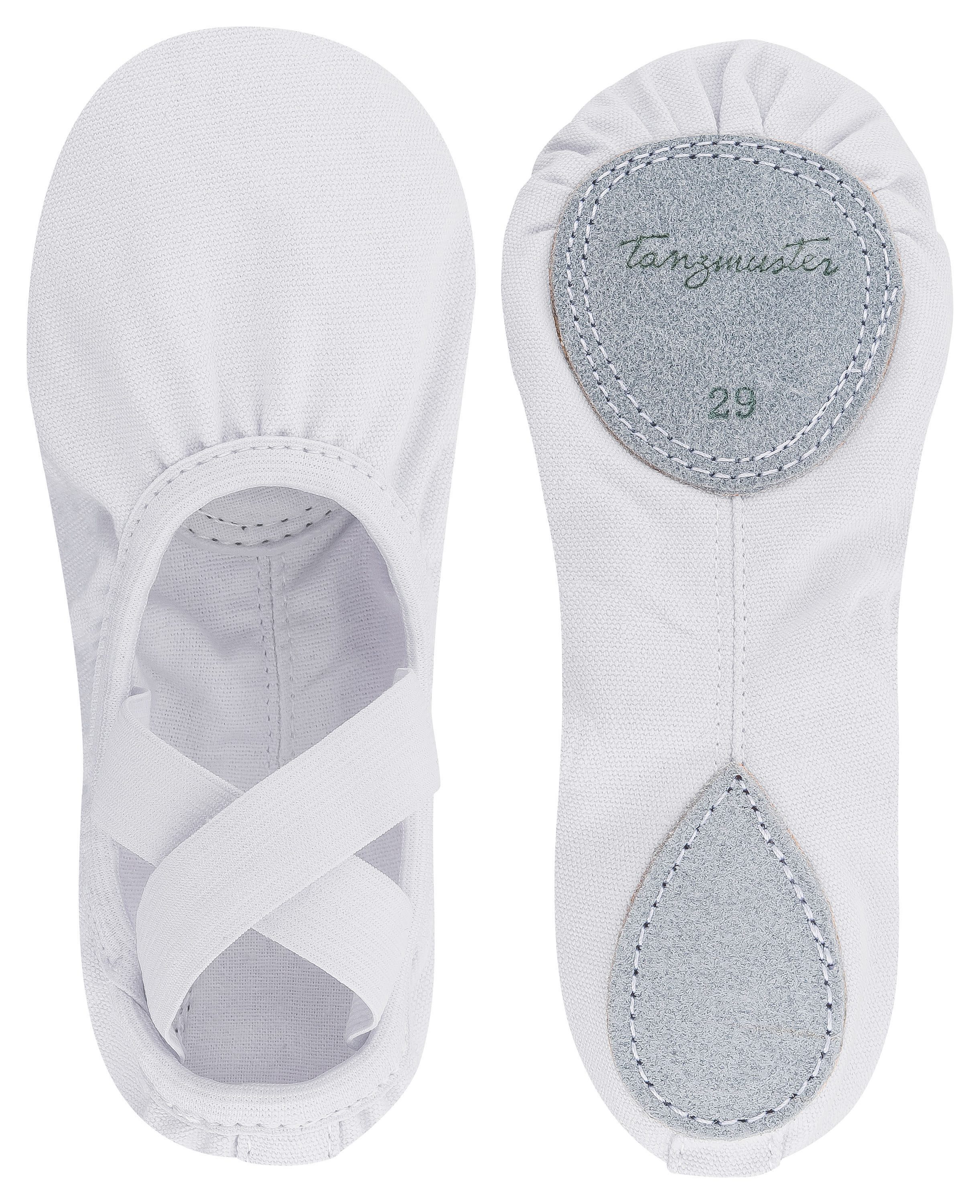 tanzmuster Ballettschuhe Leon aus 100 % Baumwolle Tanzschuh Ballettschläppchen für Kinder und Erwachsene