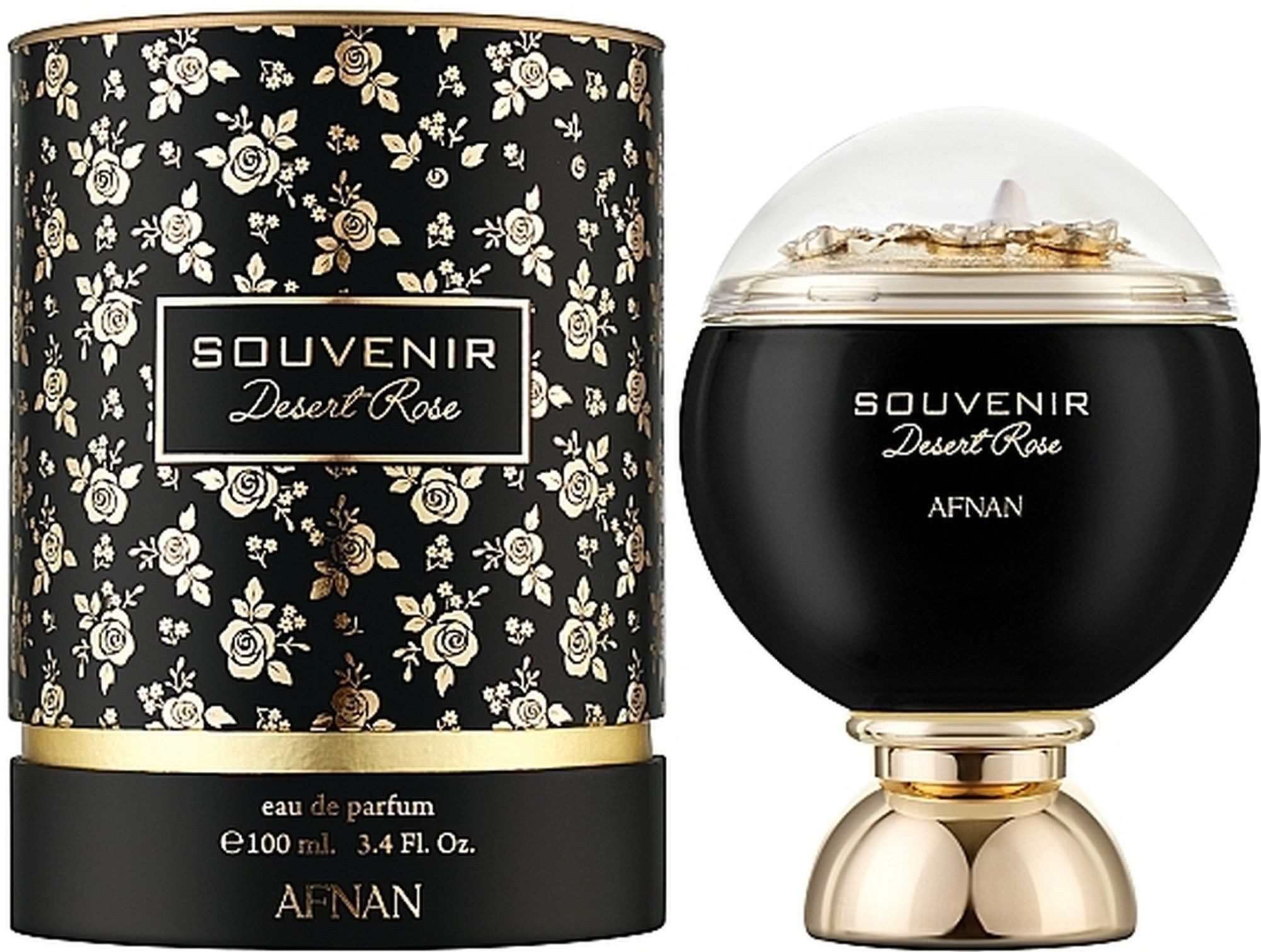 Afnan Duft-Set Souvenir Desert Rose Eau de Parfum (EDP) Damen Spray, Fruchtig-süßer Duft mit tropischen Früchten, Moschus und Sandelholz
