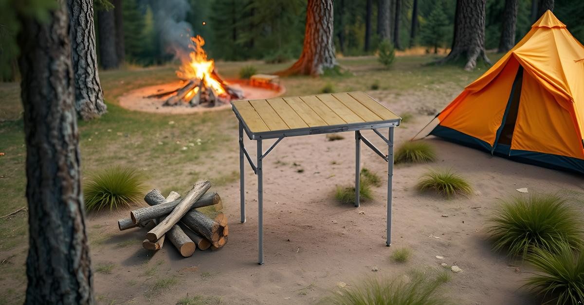 habeig Campingtisch Klappbar, 75x55cm, Höhenverstellbar 35-71cm, Holzplatte günstig online kaufen