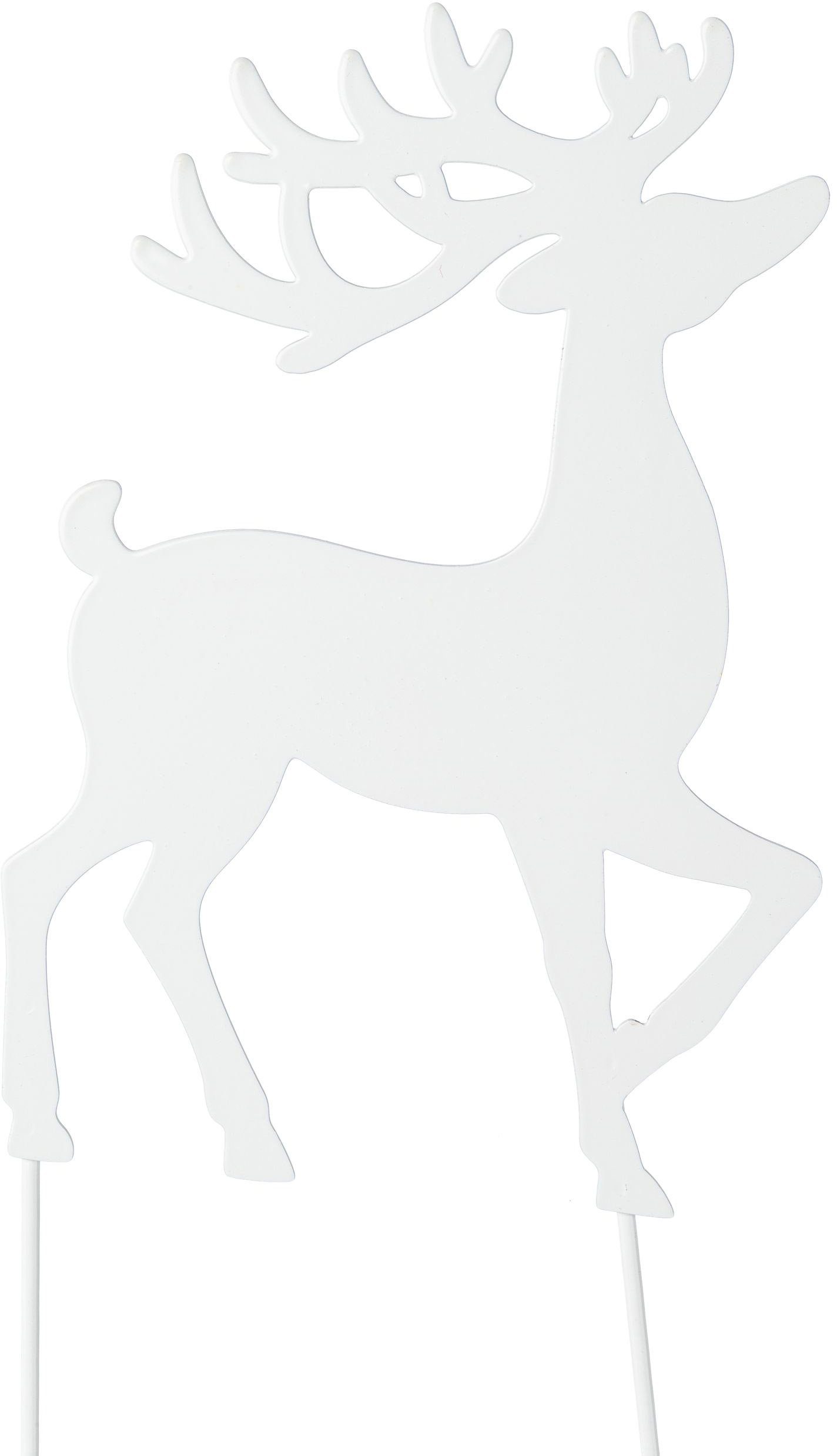 Creativ deco Weihnachtsfigur Weihnachtsdeko (3 St), Hirsch zum Stecken