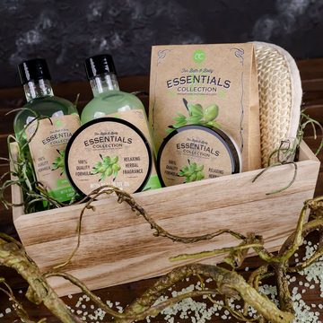 ACCENTRA Pflege-Geschenkset "Olive" Bade - Geschenkset für Sie & Ihn mit Olivenöl, 6-tlg., Mit Olivenöl, zur Hautpflege