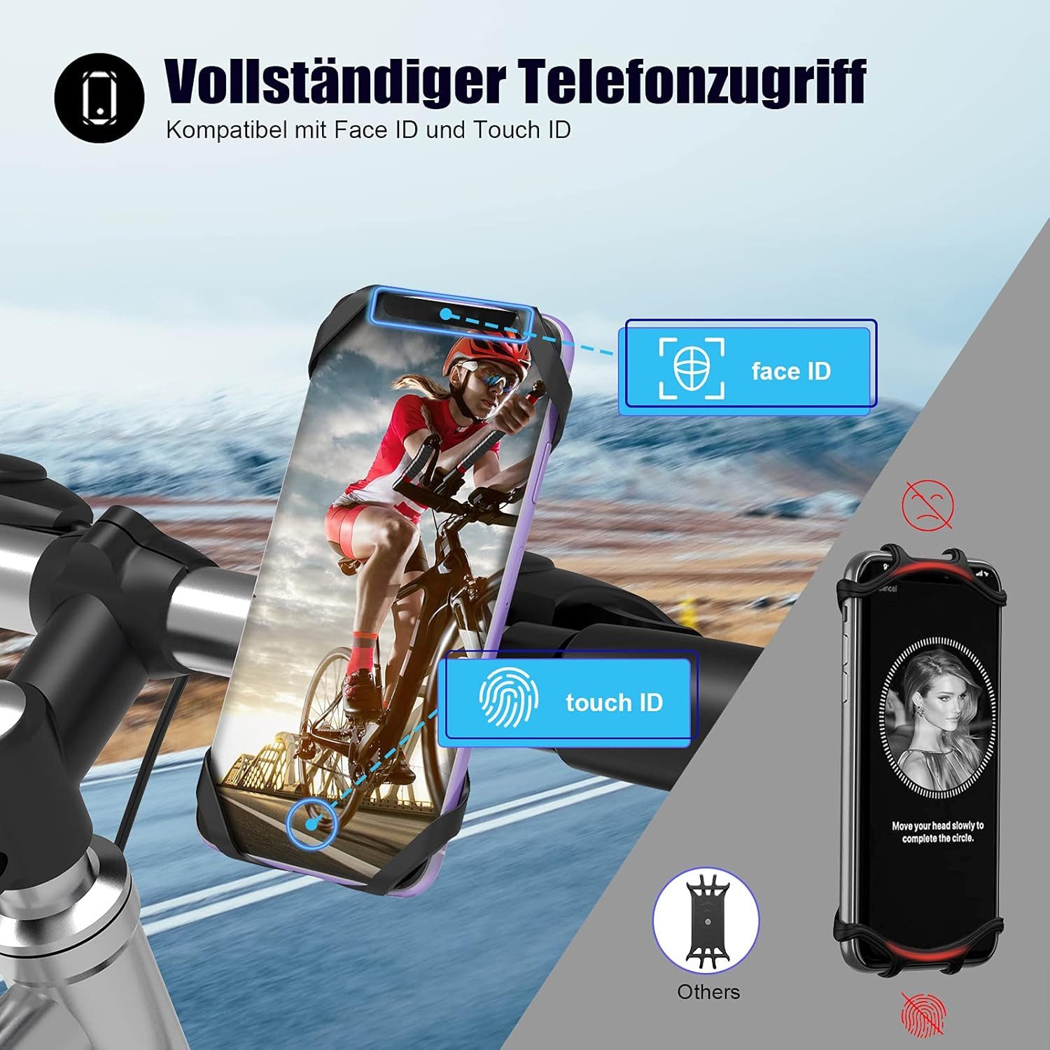 FELIXLEO Handyhalterung Fahrrad Deerfun Universal Motorrad 360 Verstellbar Smartphone-Controller (1 St)