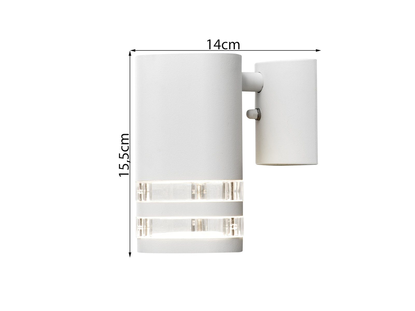 KONSTSMIDE LED Außen-Wandleuchte, LED wechselbar, warmweiß, Fassadenbeleuchtung Carport & Haus-wand beleuchten, Weiß Höhe: 15,5cm