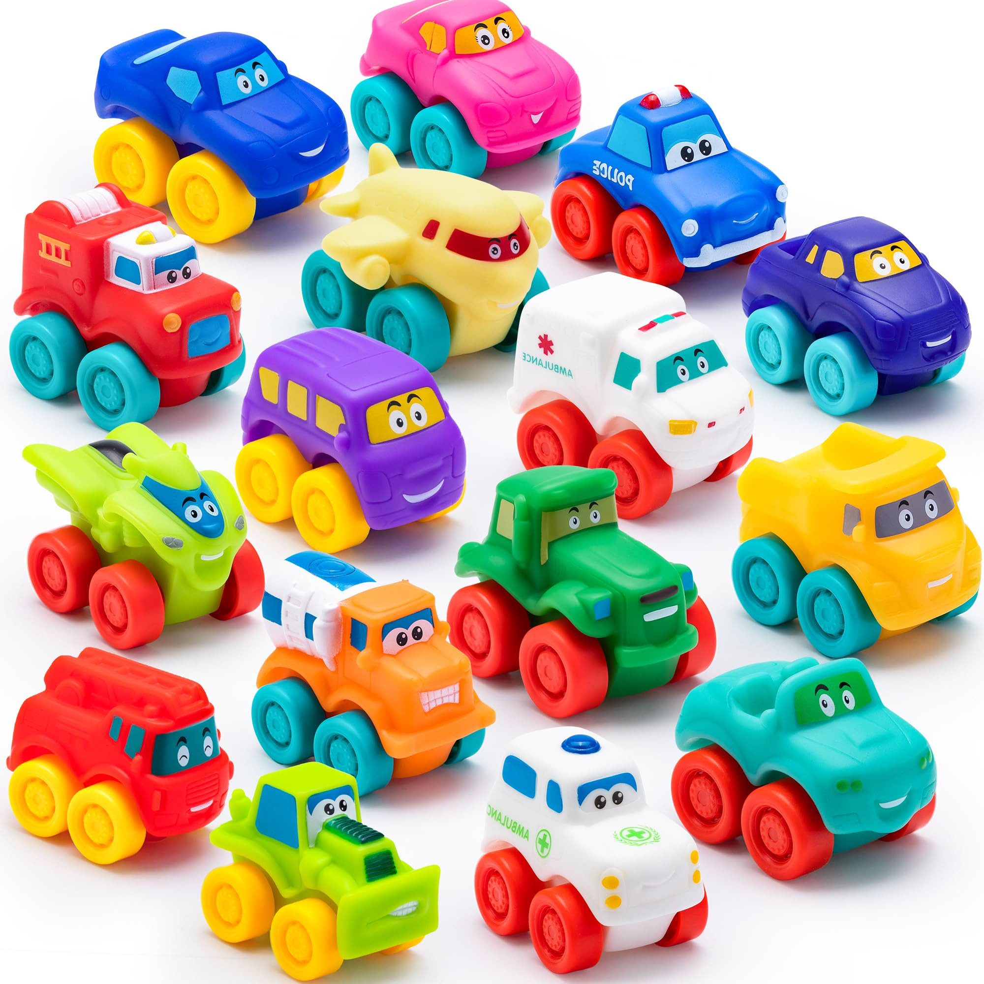 JOYIN Spielzeug-Rennwagen JOYIN Soft-Auto-Set, Mini-Fahrzeuge, ideales Geschenk für Kleinkinder