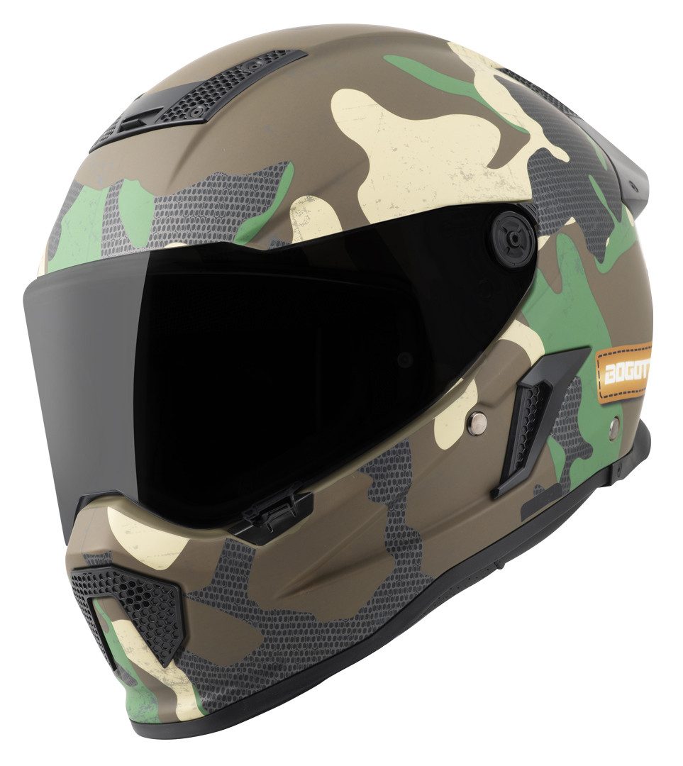 Bogotto Motorradhelm Rapto Camo Helm, Vorbereitet Für Kommunikationssystem,geeignet Brillenträger,vorbe