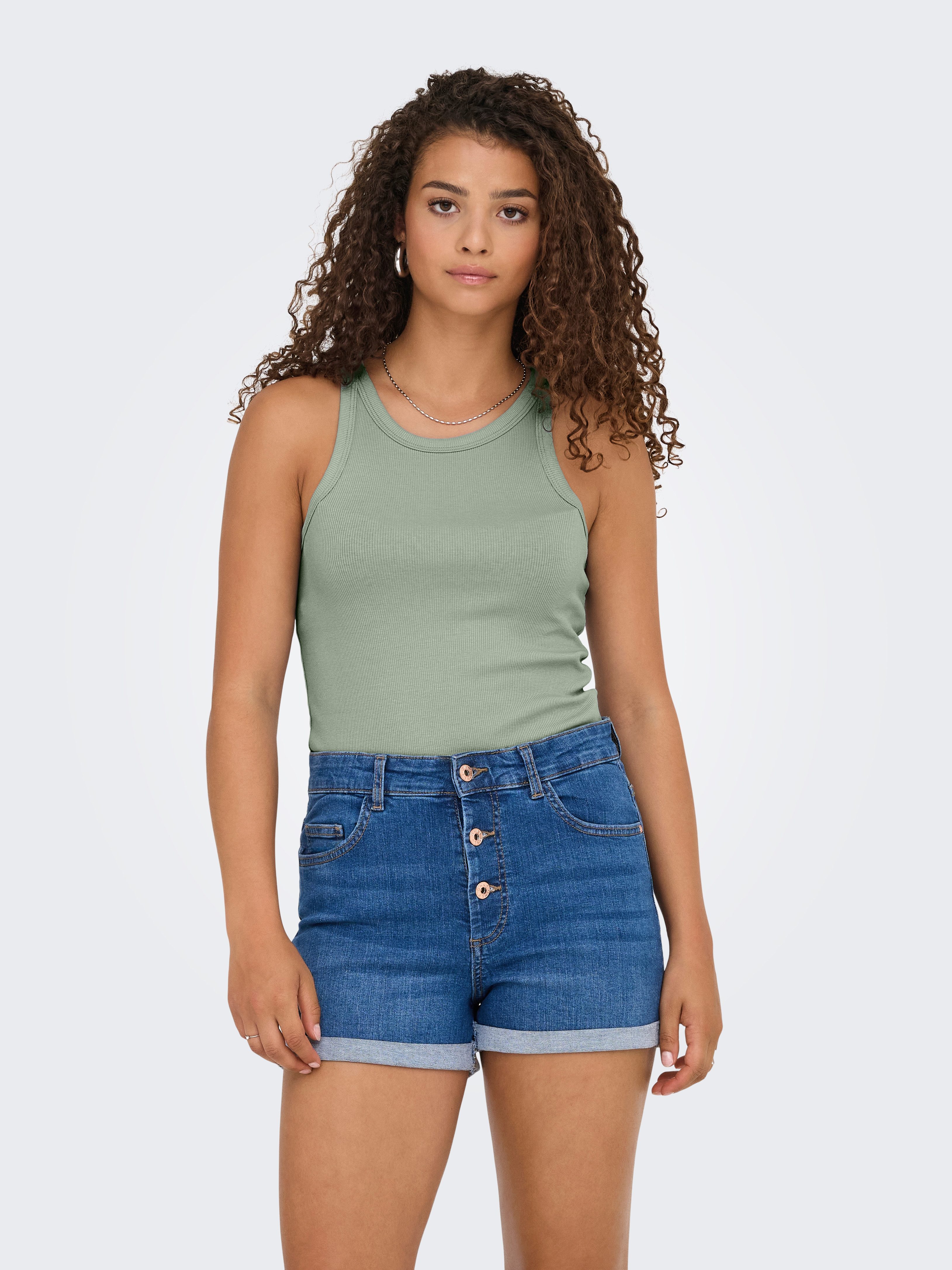 ONLY Tanktop ONLLINDSAY TANK TOP 2 PACK (Packung, 2-tlg) Baumwollmischung günstig online kaufen