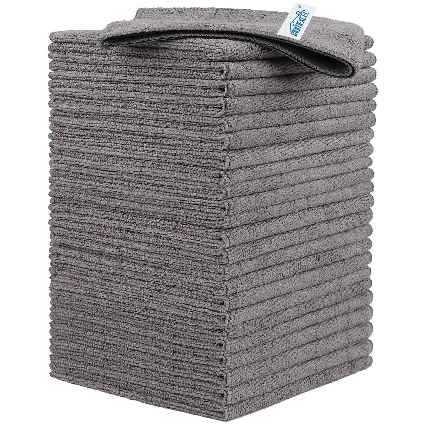 LuxusKollektion Microfasertücher Reinigungstücher Putzlappen 30x30cm 24 Stück Grau Mikrofasertuch