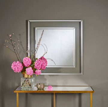Casa Padrino Wandspiegel Designer Wandspiegel 90 x H. 90 cm - Wohnzimmer Spiegel - Garderoben Spiegel - Luxus Möbel