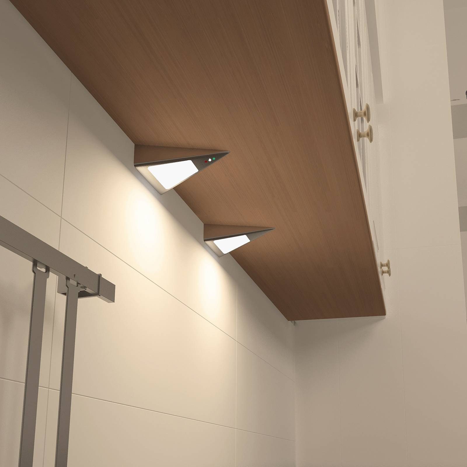 Prios Odia LED-Unterbauleuchte, edelstahl, 2-fl. günstig online kaufen
