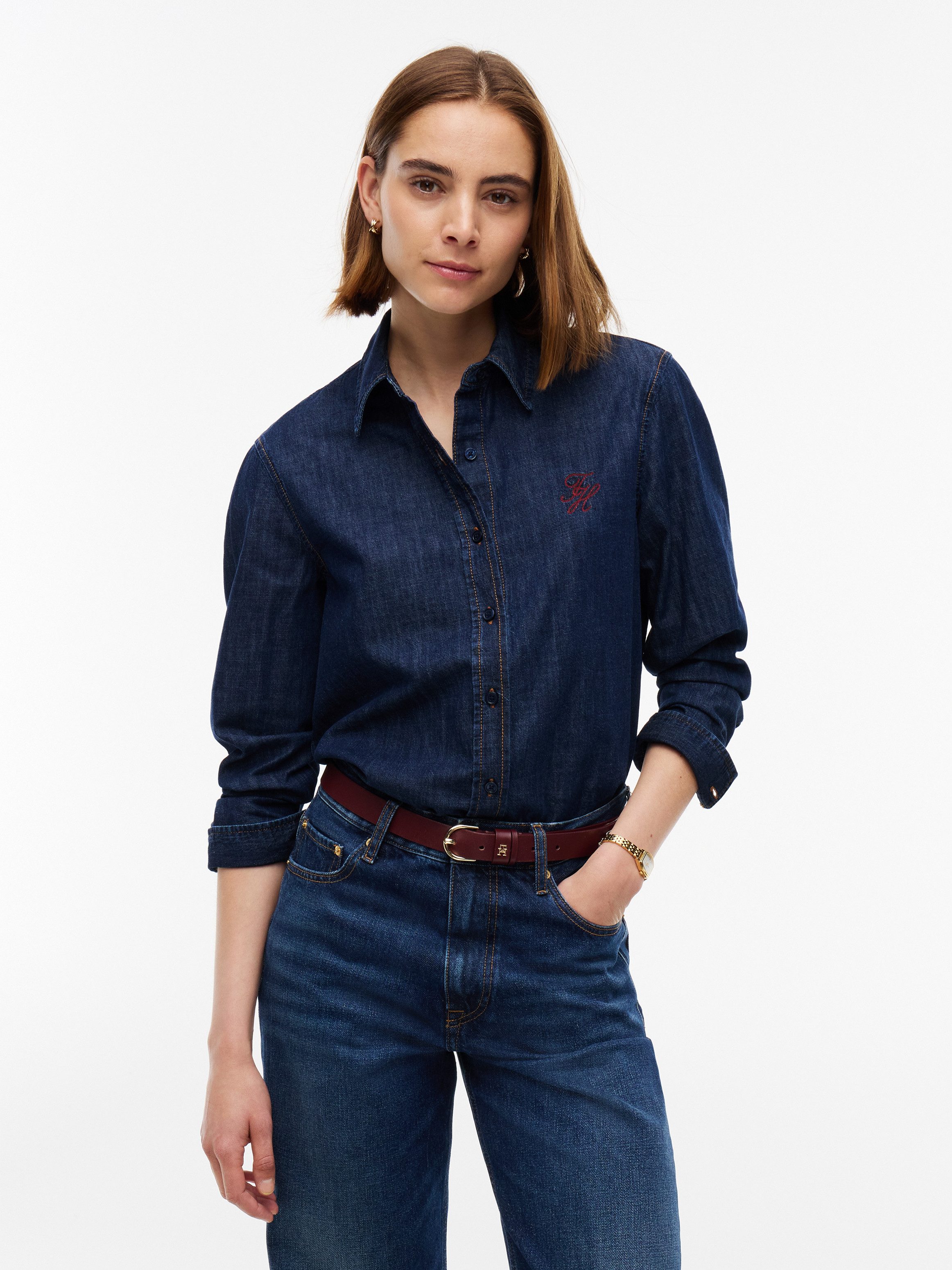 Tommy Hilfiger Jeansbluse RELAXED SHIRT MYF Baumwolle, relaxed fit