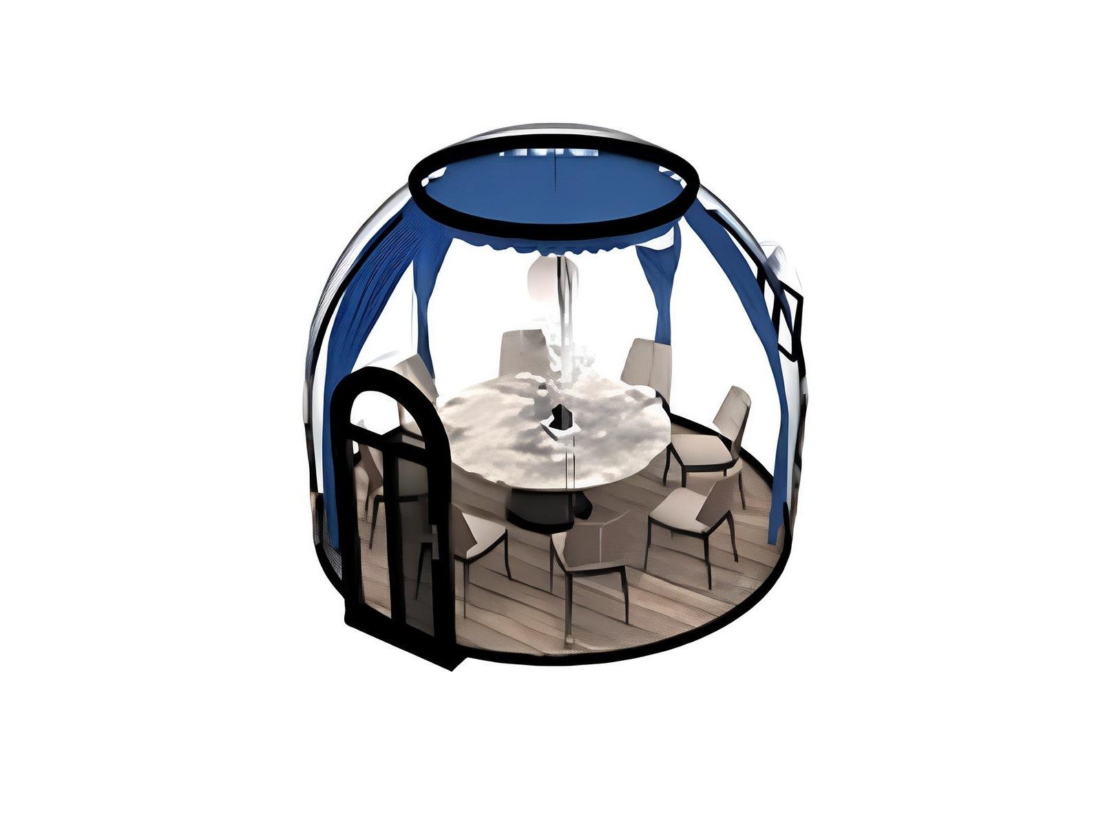 Xlmoebel Pavillon Eleganter Gartenpavillon mit Glasdach für 6-8 Personen, (3,5 x 2,7 m), Made in Europa