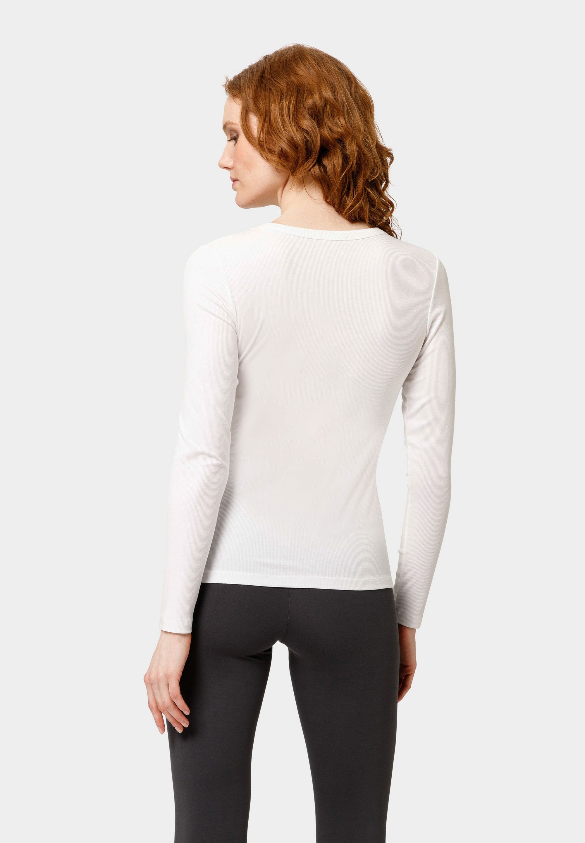 Les Lunes Langarmshirt RYLIEE Longsleeve Rib Leichtes Ryliee Longsleeve aus geripptem Bambus Mix im Slim Fit