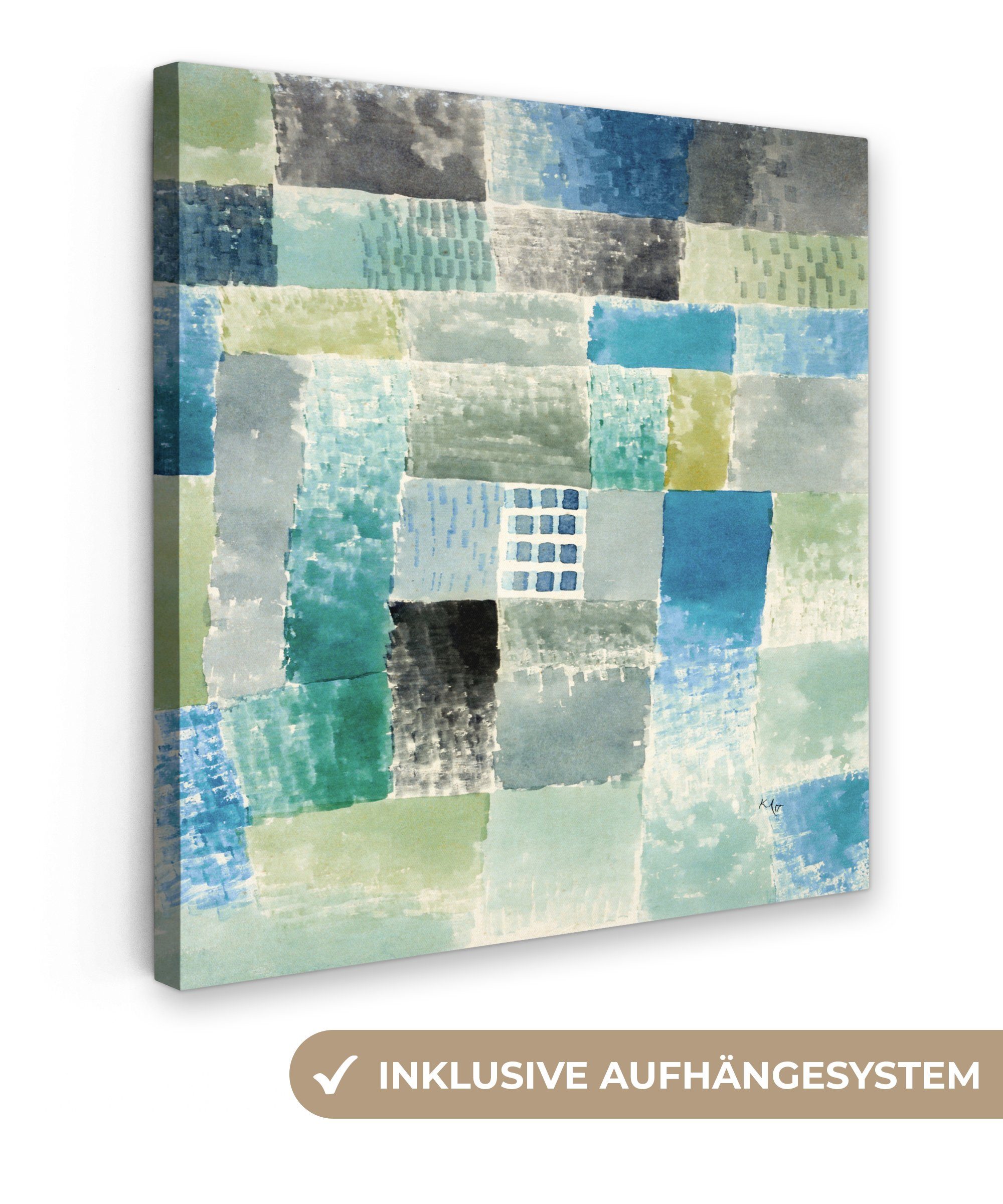 OneMillionCanvasses® Gemälde Paul Klee - Kunst - Alte Meister - Blau, (1 St), Leinwand Bilder für Wohnzimmer Schlafzimmer, 20x20 cm