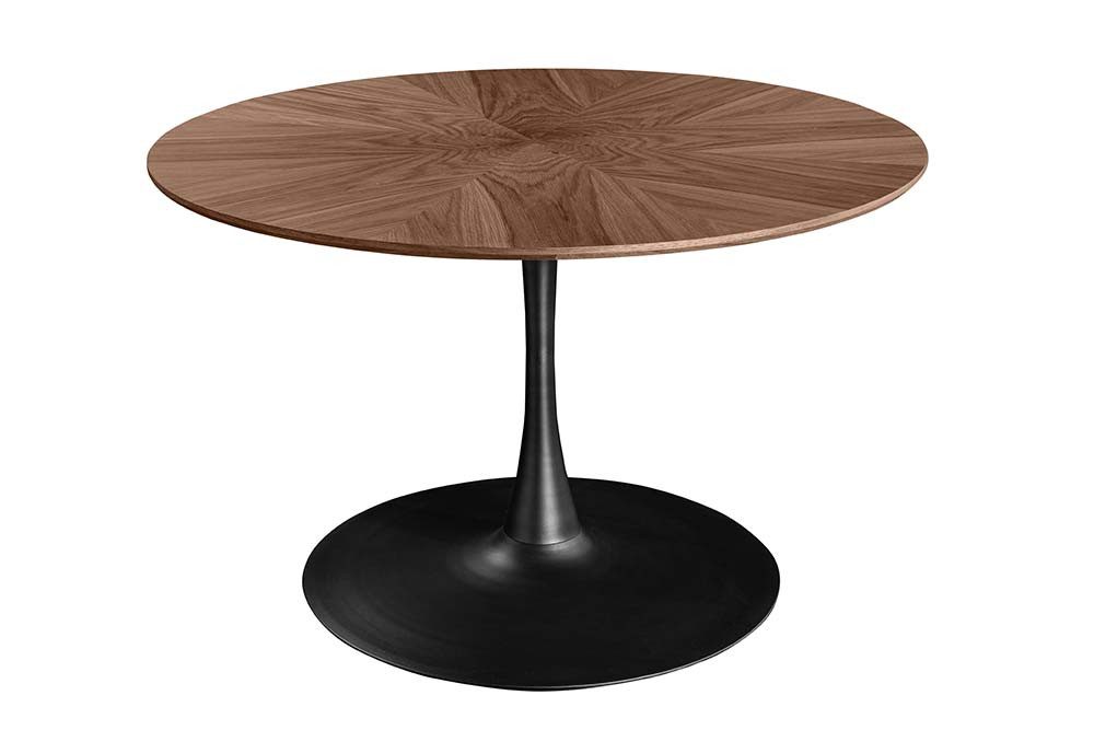 riess-ambiente Esstisch ATELIER 120cm braun/schwarz - Walnuss, Metall, Säulenfuß, 4 Personen (Einzelartikel, 1-St), furnierter Bistrotisch - ideal für Küche, Esszimmer, Wohnzimmer & Büro