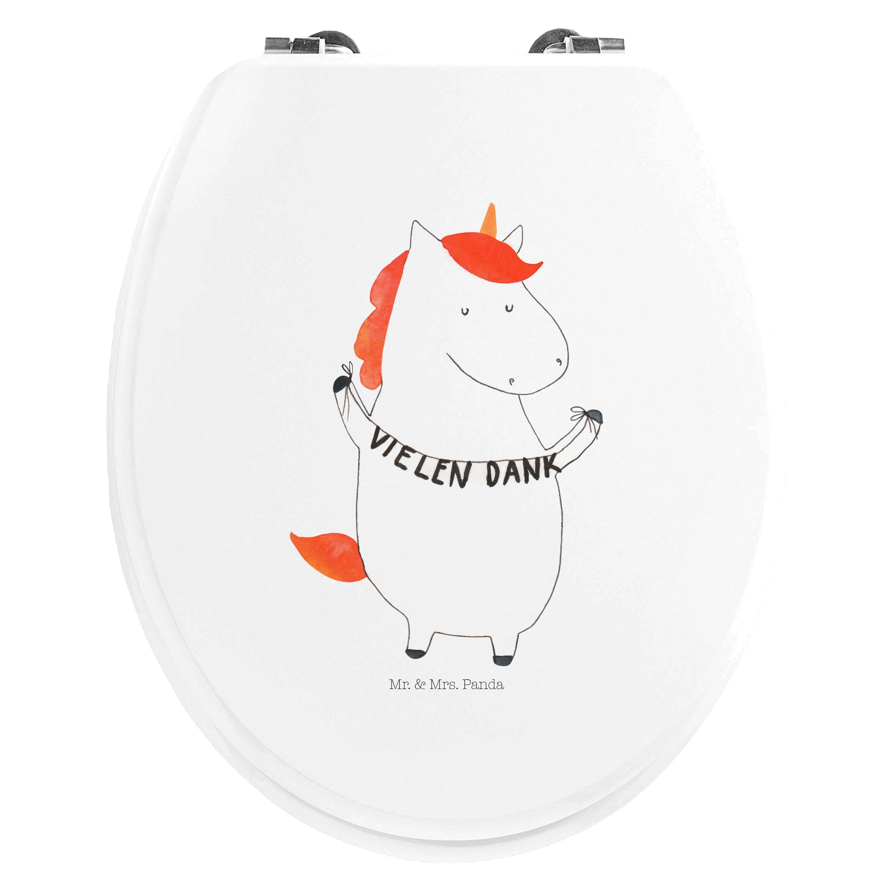 WC-Sitz Einhorn Dankeschön - Weiß - Geschenk, Einhorn Deko, Einhörner, Toilet