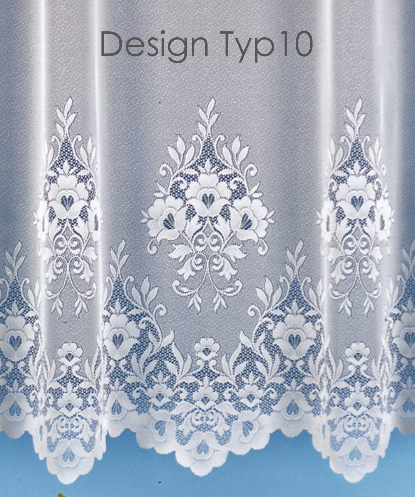 heimtexland Gardine Jacquard Stores Fensterdeko Bogen Vorhang Blumen (1 St) günstig online kaufen