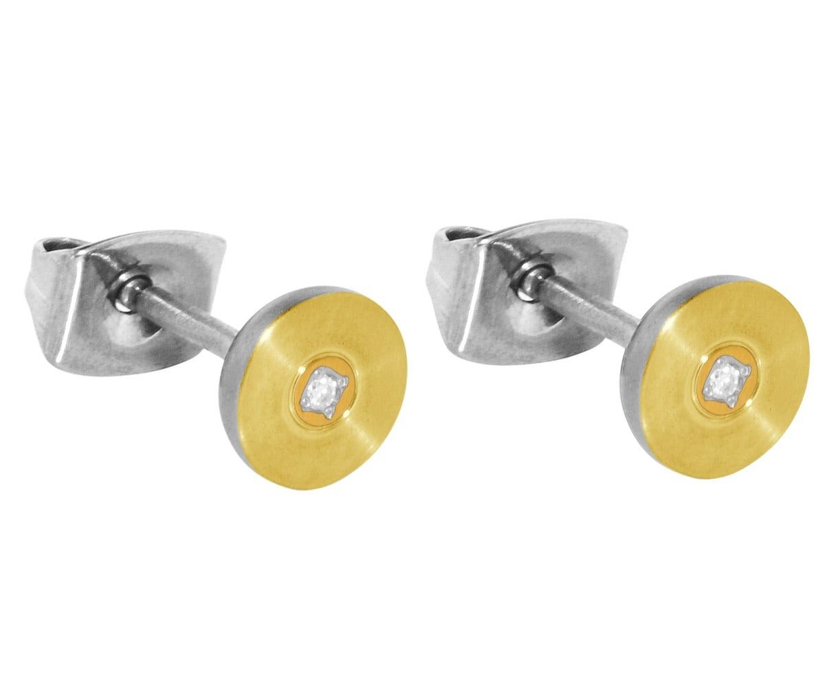 Boccia Paar Ohrstecker Diamant-Ohrstecker Titan vergoldet