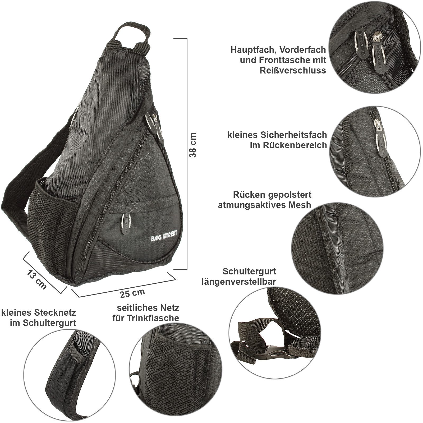 BAG STREET INTERNATIONAL Daypack Kleiner Rucksack Crossbody Sling Bag Leich günstig online kaufen