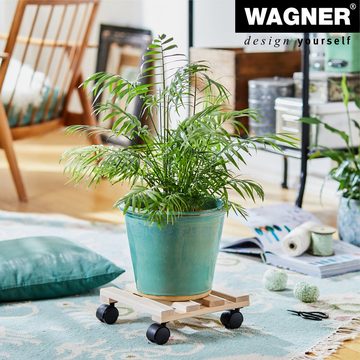 WAGNER design yourself Pflanzenroller PALETTI in diversen Größen I für Innenbereich I rund & eckig I softe & harte Rollen, aus FSC® Massivholz Buche, natur I Tragkraft 100 kg I Made in EU