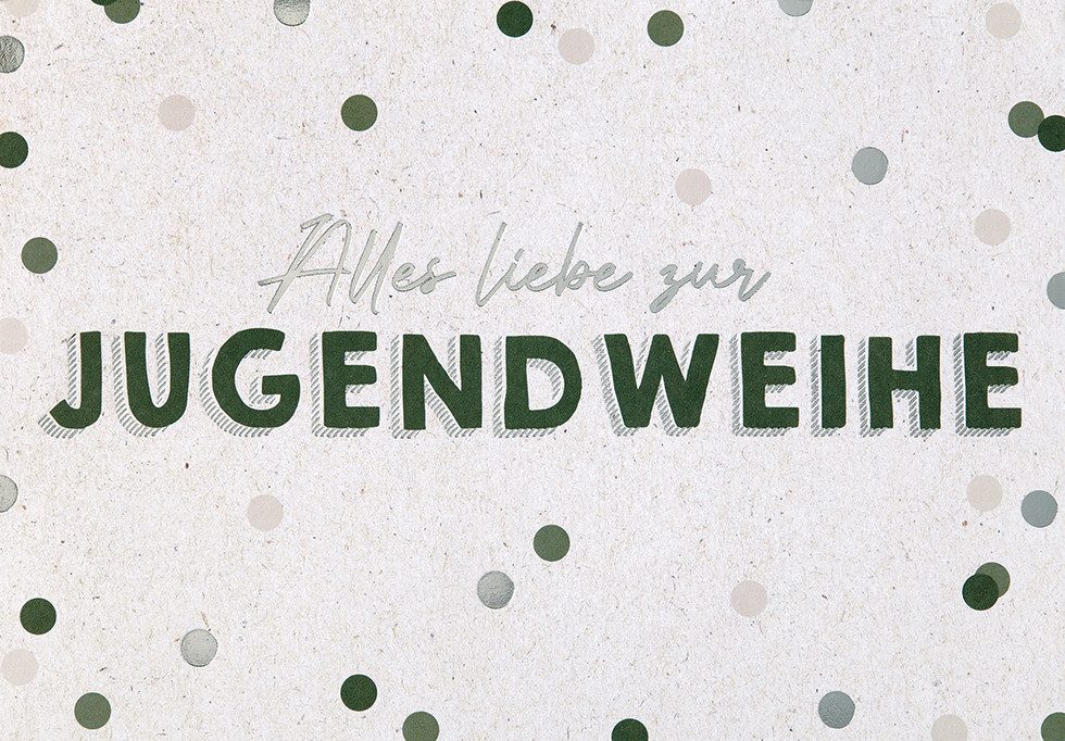 Perleberg Grußkarten Jugendweihe - unverpackt plastikfrei - Glückwunschkarte mit Umschlag