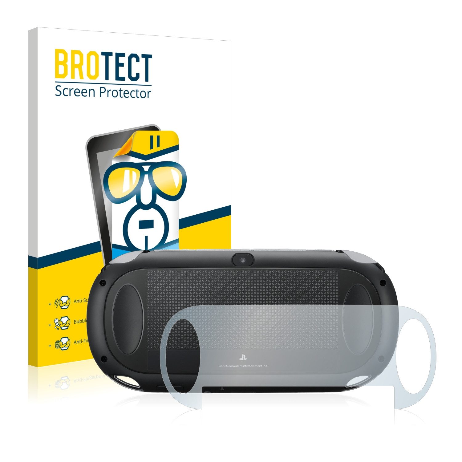 BROTECT Schutzfolie für Sony Playstation PCH-1000-Serie PS Vita Touchpad (Rückseite), Displayschutzfolie, 2 Stück, Folie klar