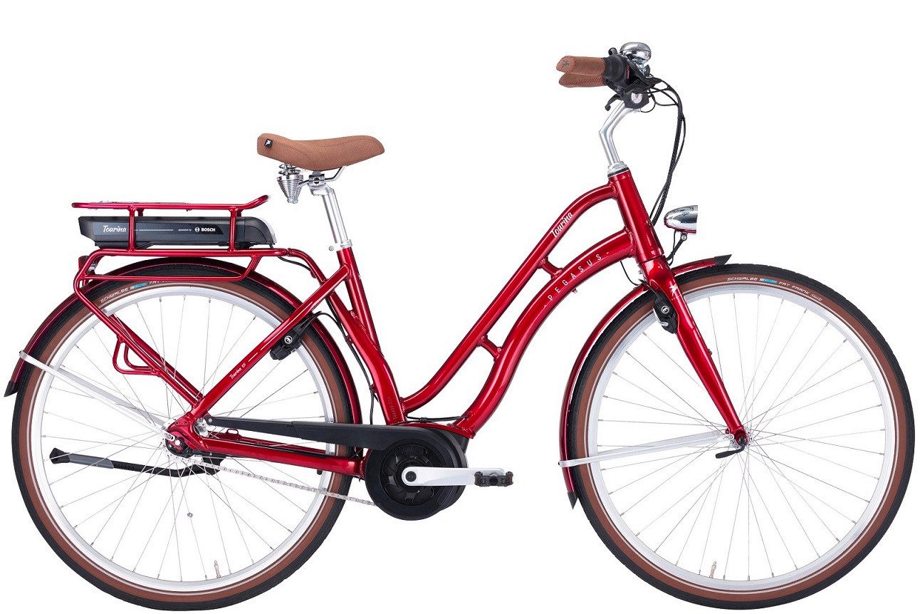 Pegasus E-Bike Pegasus Tourina E7F 500 Wh Damen rot 2024, 7 Gang SHIMANO Nexus inter 7 mit Freilauf, Nabenschaltung, Bosch Active Line Plus