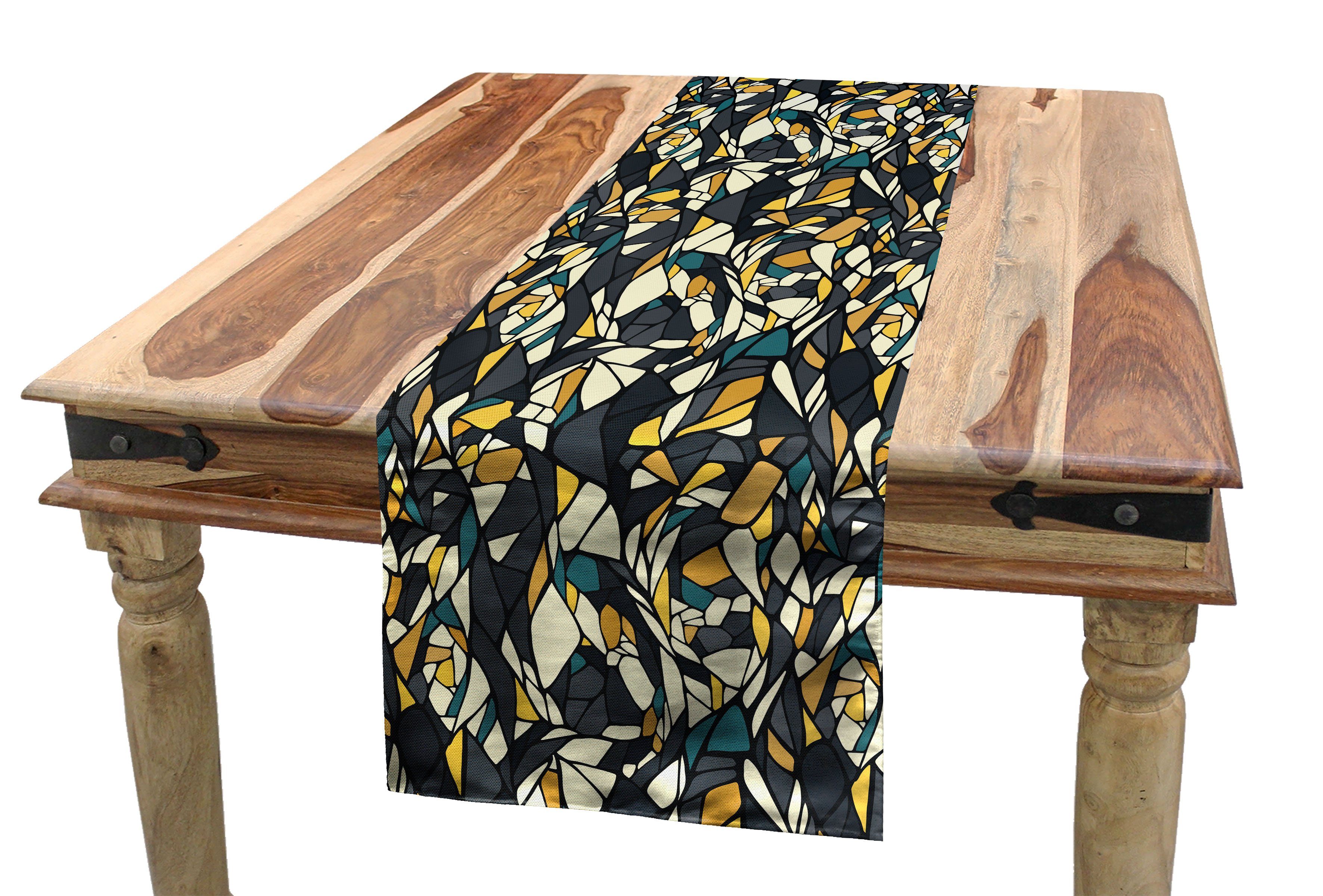 Abakuhaus Tischläufer Esszimmer Küche Rechteckiger Dekorativer Tischläufer, trippy Fractal Formless Mosaik