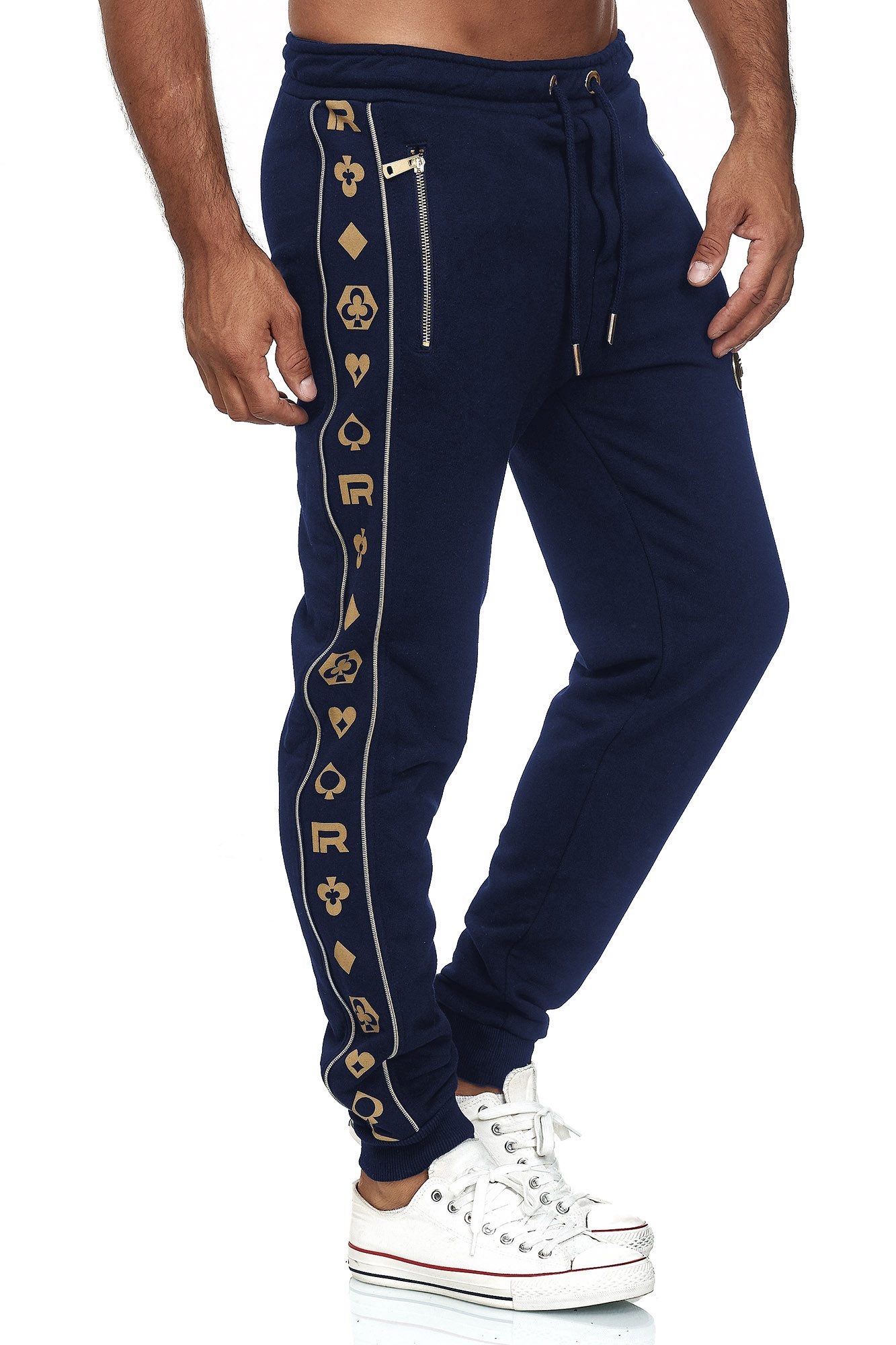 RedBridge Jogginghose mit seitlichem Logomuster und Reißverschlusstaschen