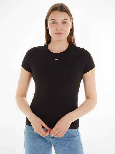 Tommy Jeans Curve T-Shirt Slim Essential Rib Große Größen