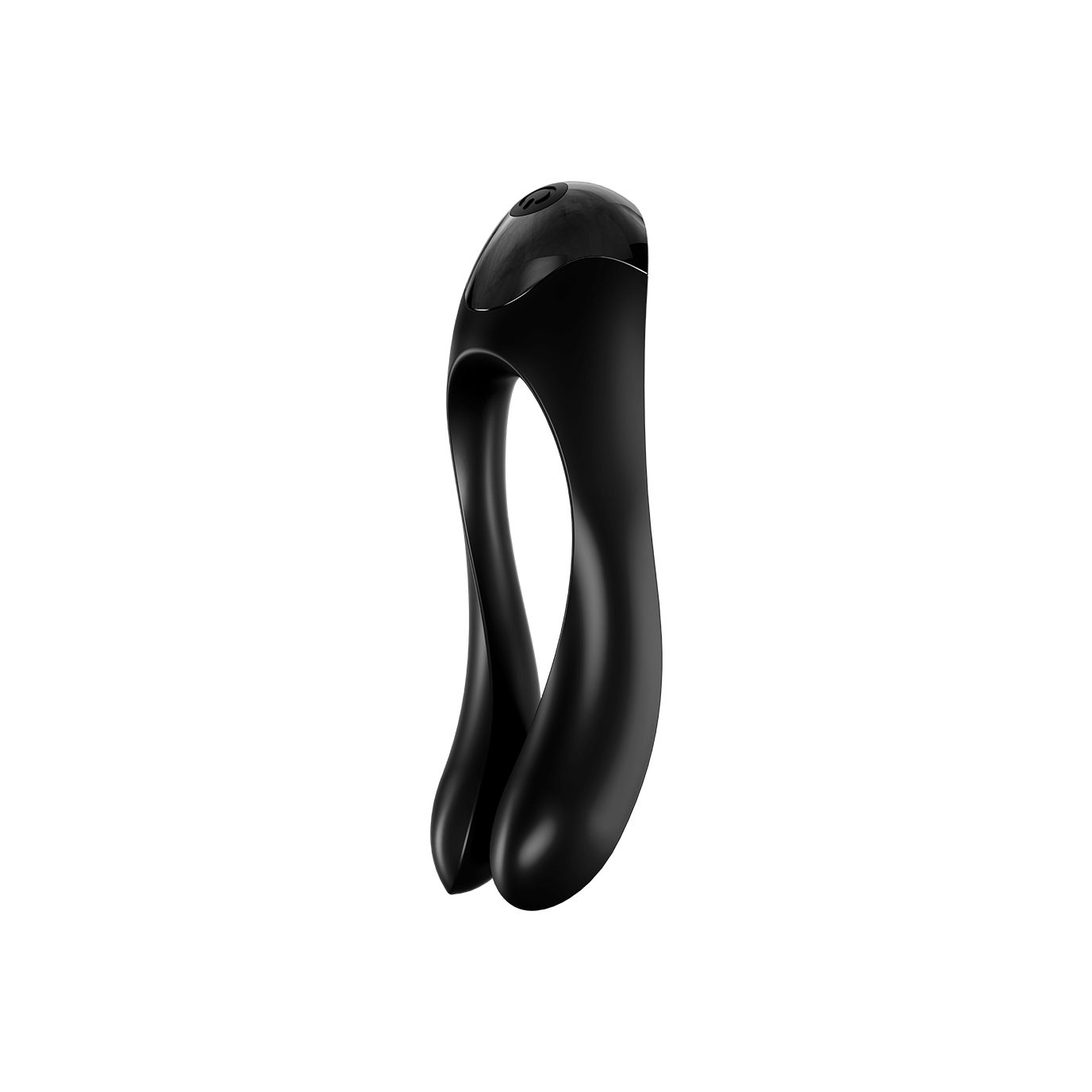 Satisfyer Klitoris-Stimulator Satisfyer Fingervibrator 'Candy Cane' medizinisches Silikon (10cm) schwarz | Druckwellen-Vibratoren