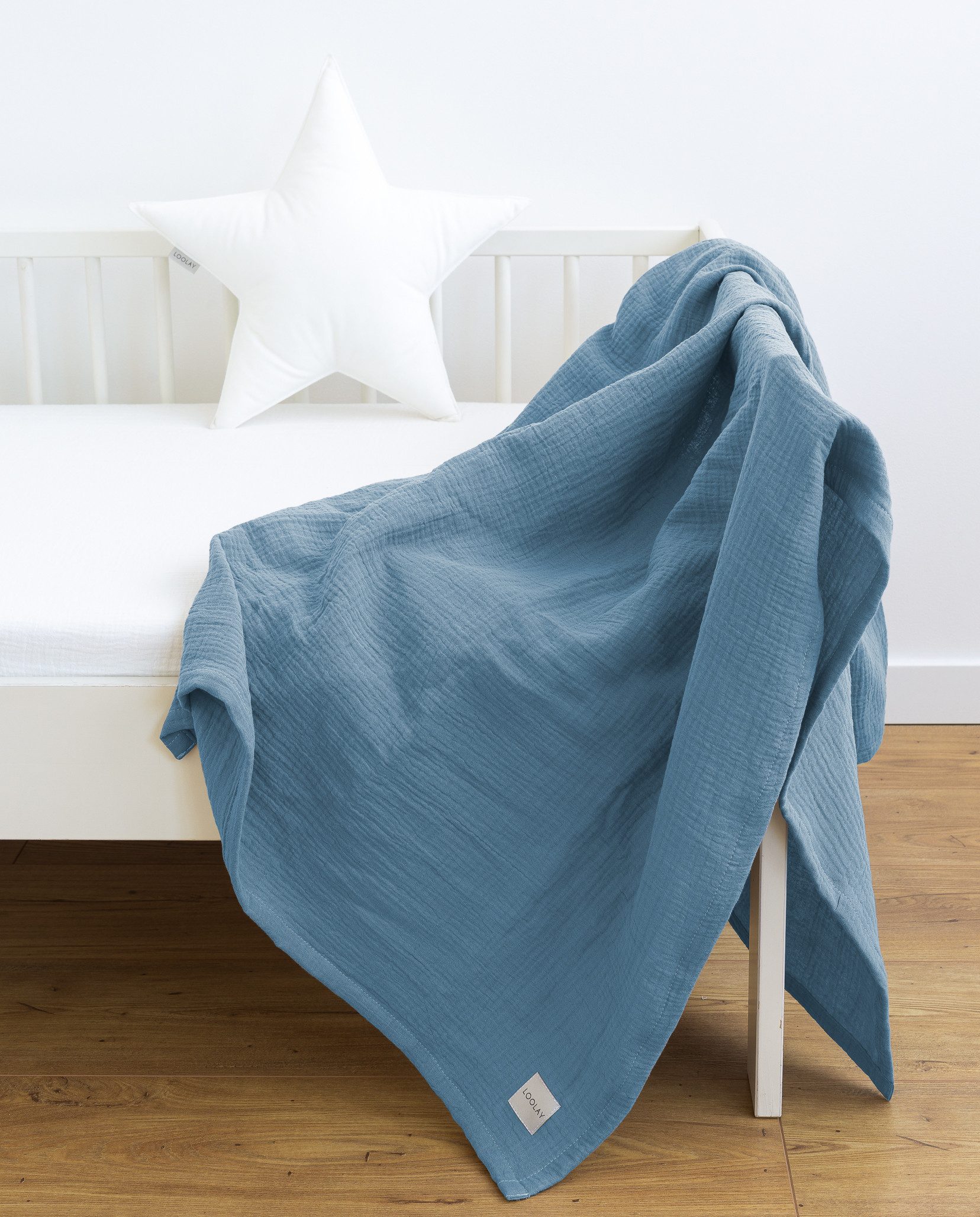 Babydecke Babydecke Musselin Baumwolle Tagesdecke Decke 95x95 120x120 150x200 cm, Loolay, LOOLAY Musselin Tagesdecke, atmungsaktiv, weich & leicht!