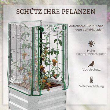 Outsunny Hochbeet 3-tlg.-Set (Pflanzbeet, 1 St., Pflanzkasten), für Garten, Balkon, Silber+Grün