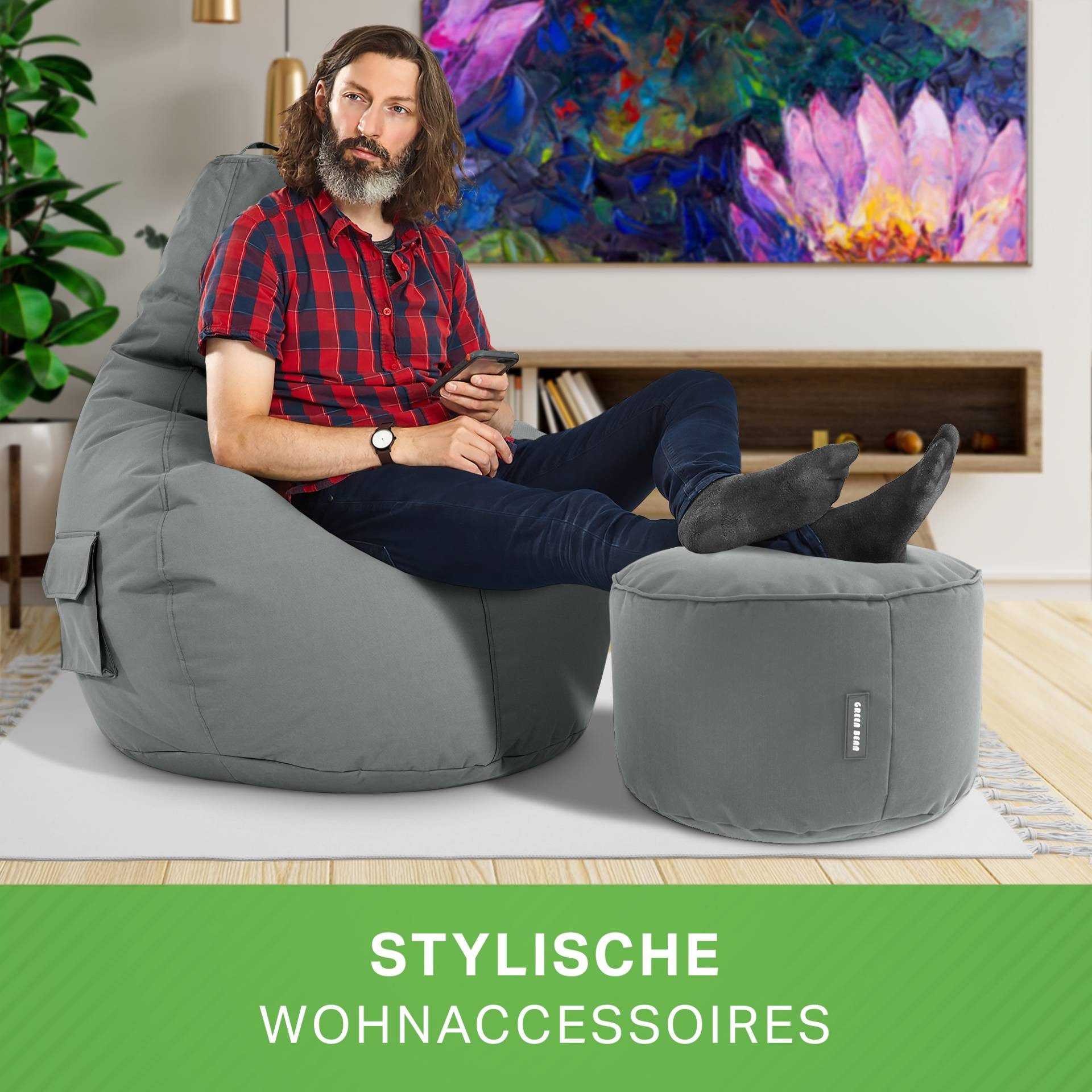 Green Bean Sitzsack Gaming Sitzsack + Hocker Cozy+Cube (Gaming Chair mit Fu günstig online kaufen