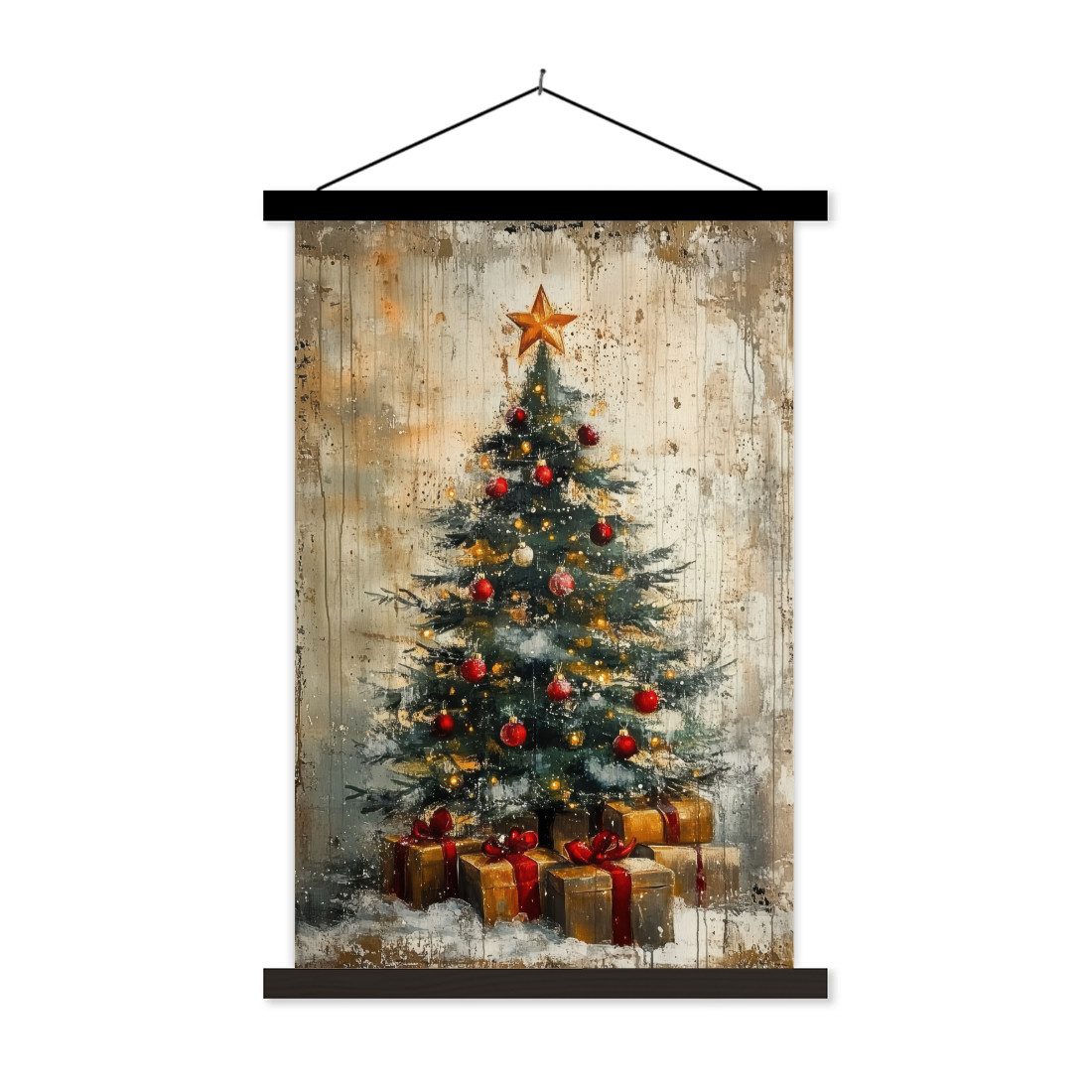 MuchoWow Poster Weihnachtsbaum - Vintage - günstig online kaufen