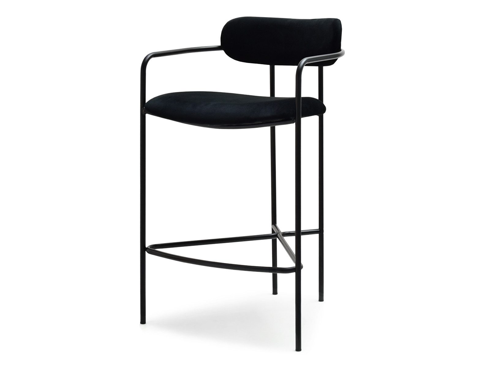 Compleo Barhocker Minimalistischer Barhocker aus Samt günstig online kaufen